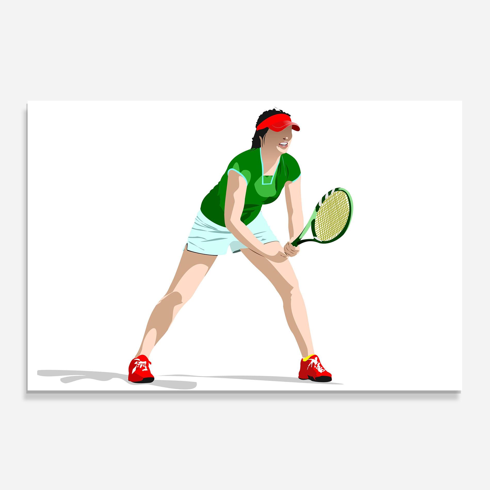 Konyhai üveg hátfal Green Tennis Racket mockup 0