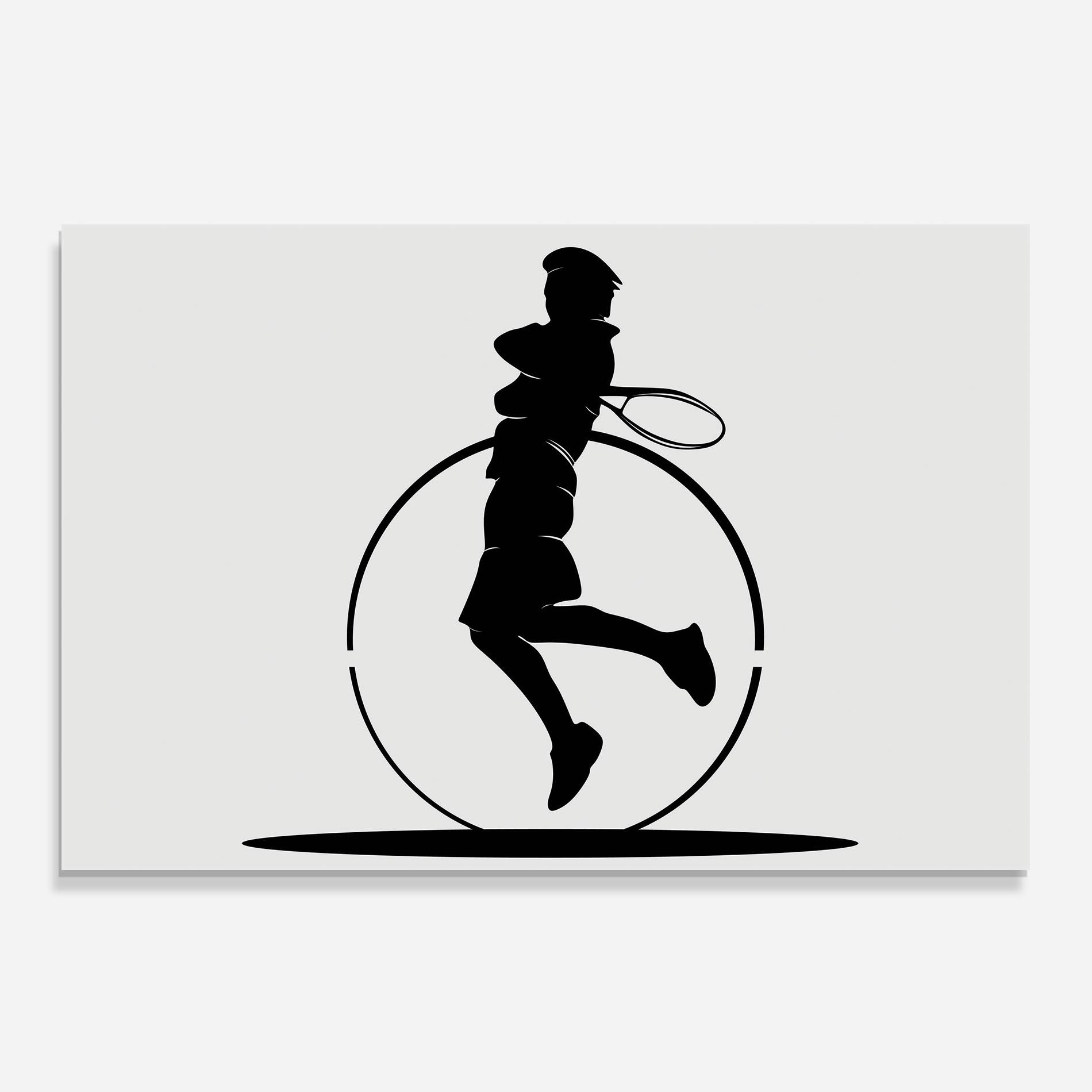 Konyhai üveg hátfal Tennis Circle Black mockup 0