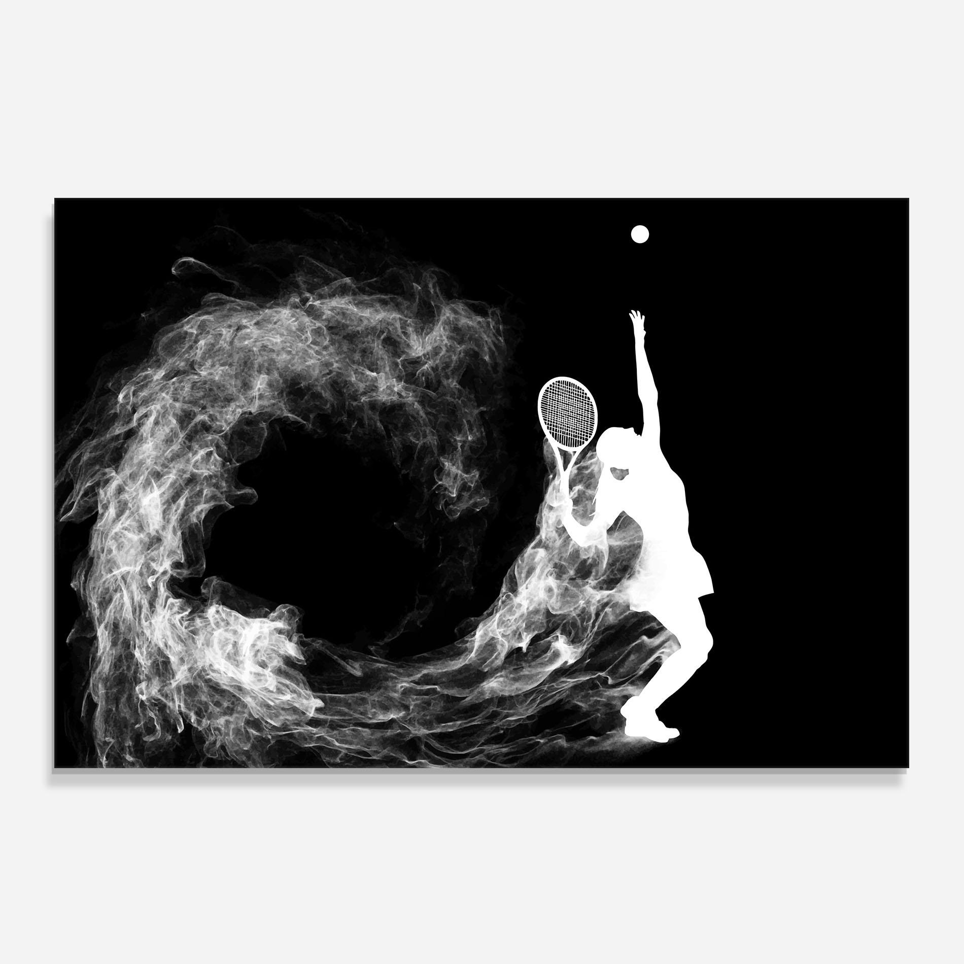 Konyhai üveg hátfal White Tennis Smoke mockup 0