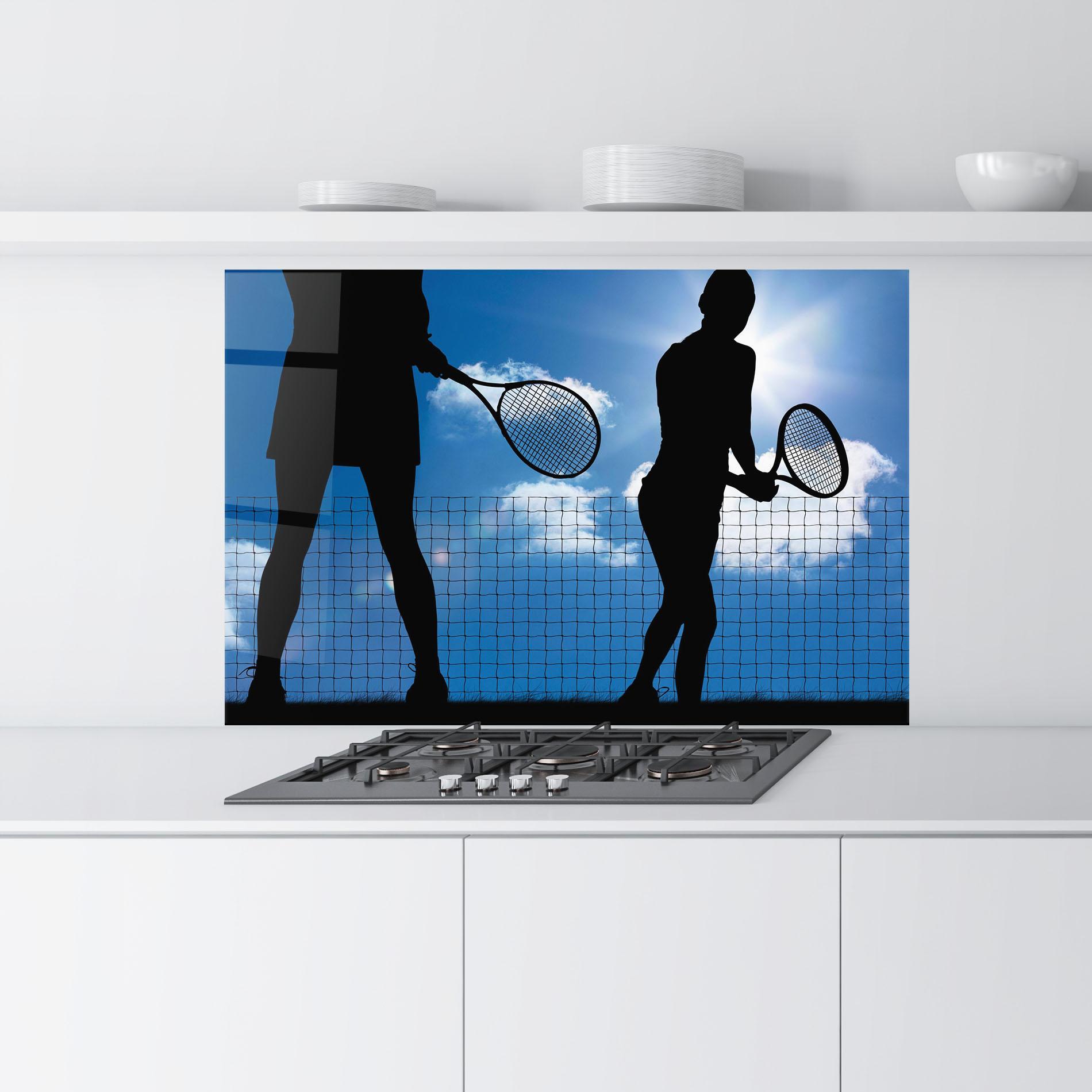 Konyhai üveg hátfal Blue Sky Tennis mockup 9