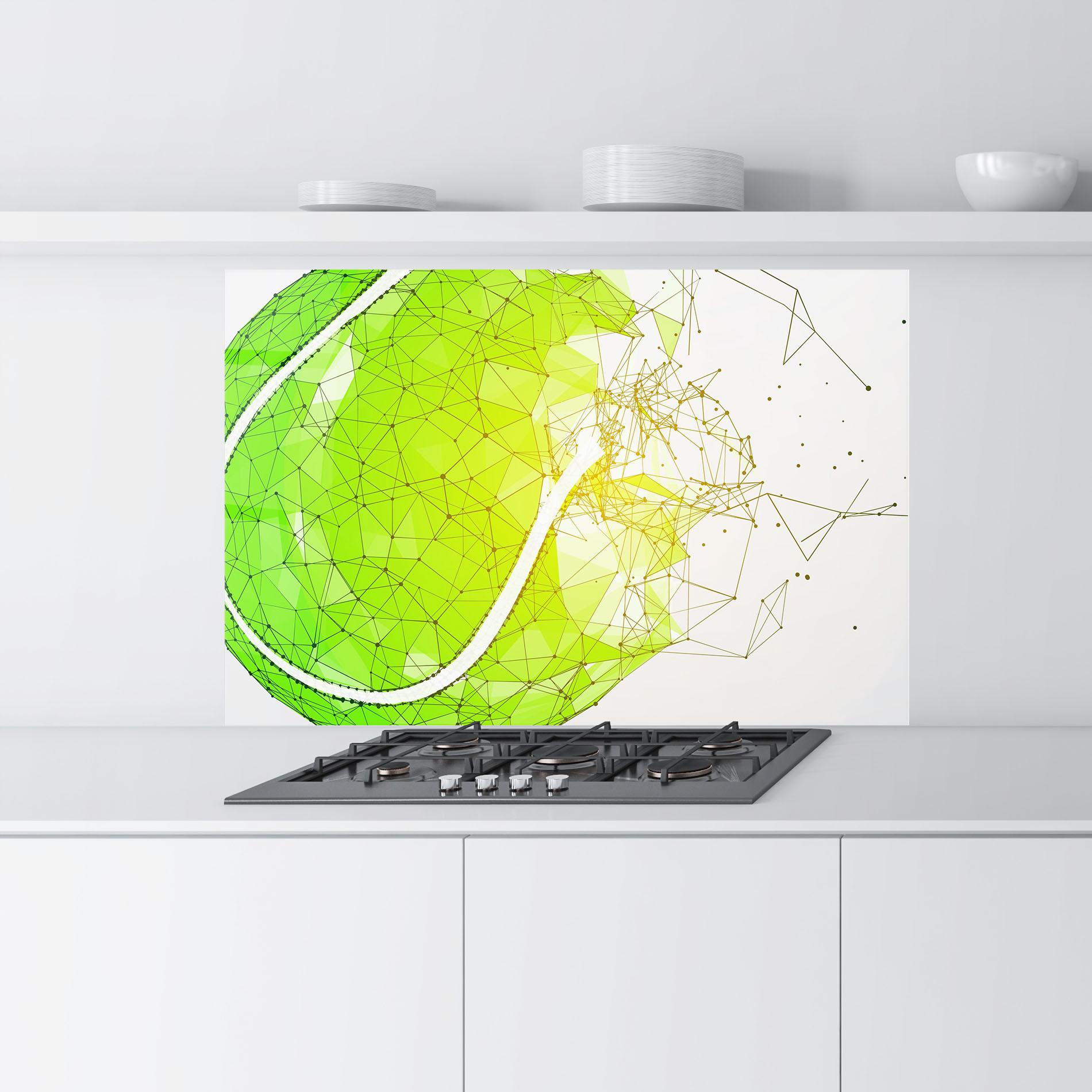 Konyhai üveg hátfal Green Line Tennis mockup 9
