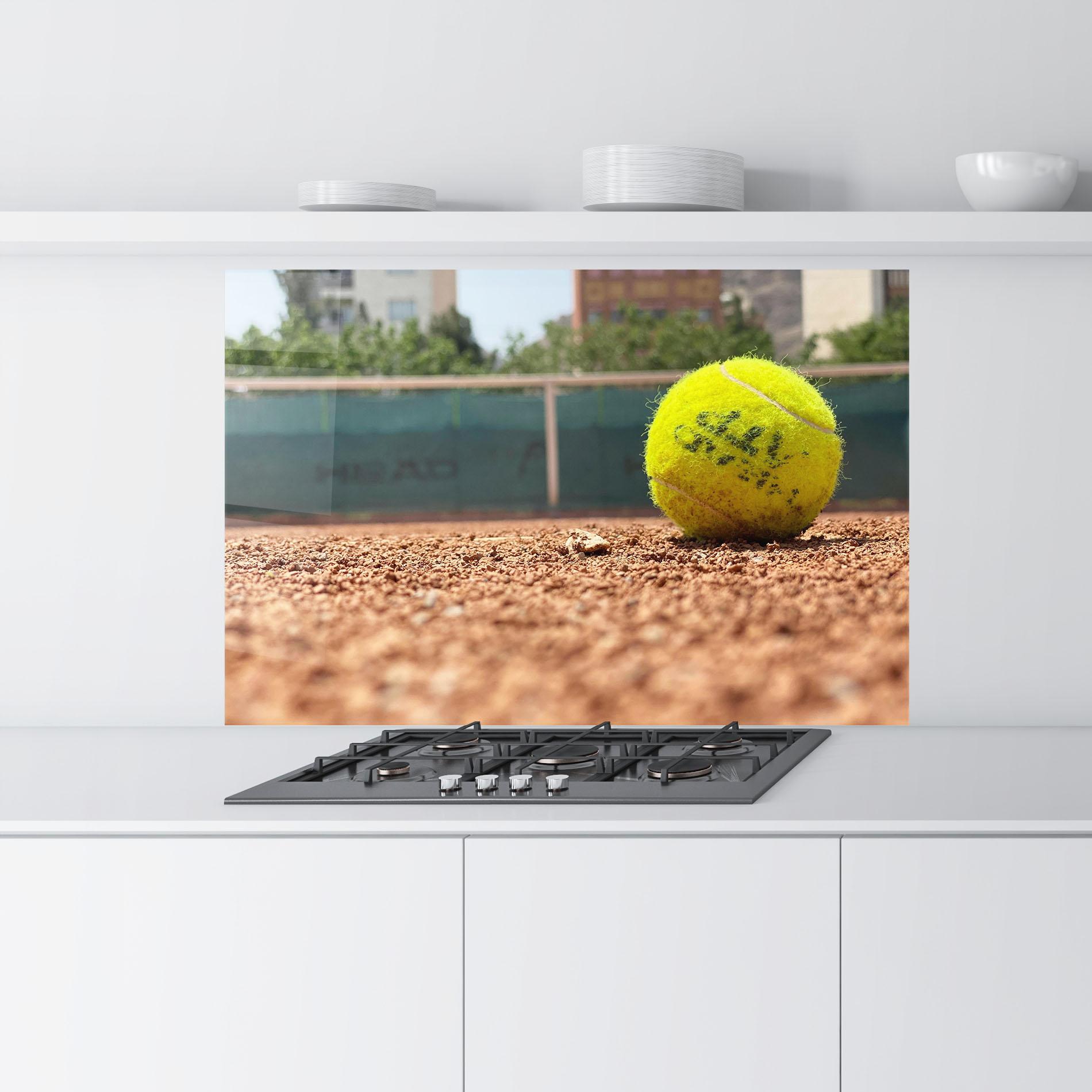 Konyhai üveg hátfal Lost Tennis Ball mockup 9