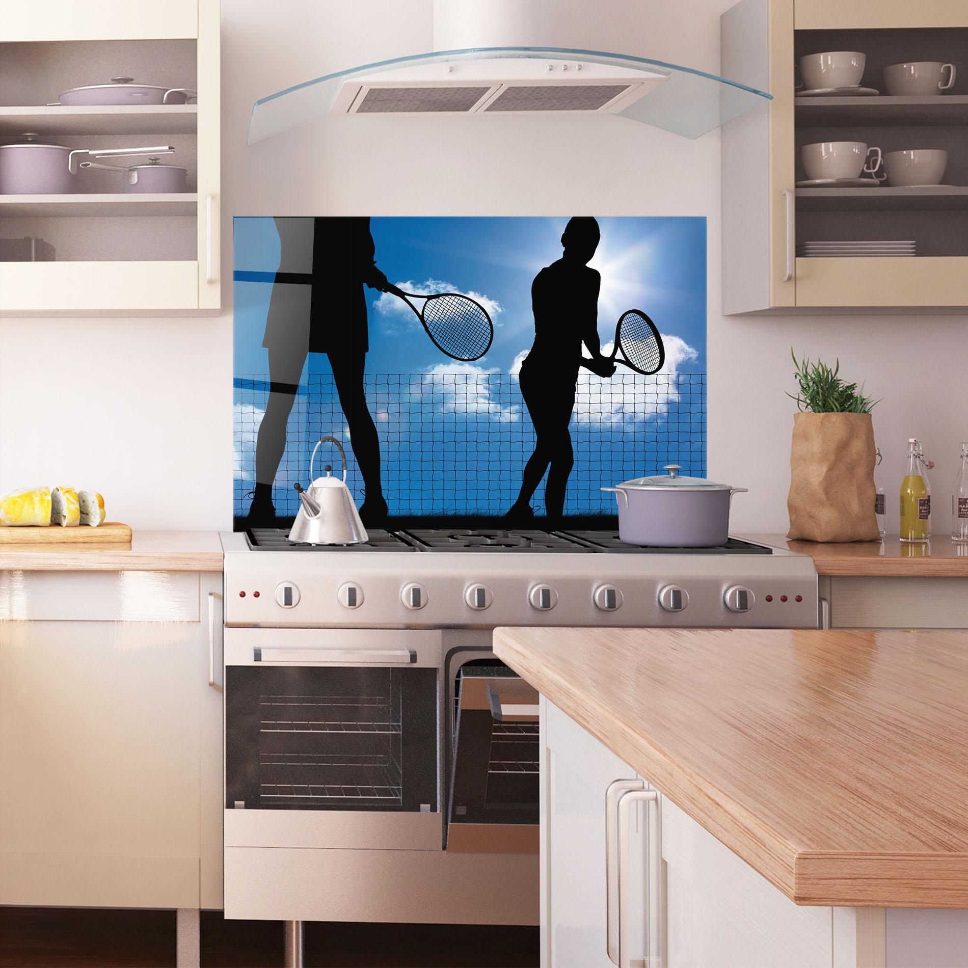 Konyhai üveg hátfal Blue Sky Tennis mockup 1