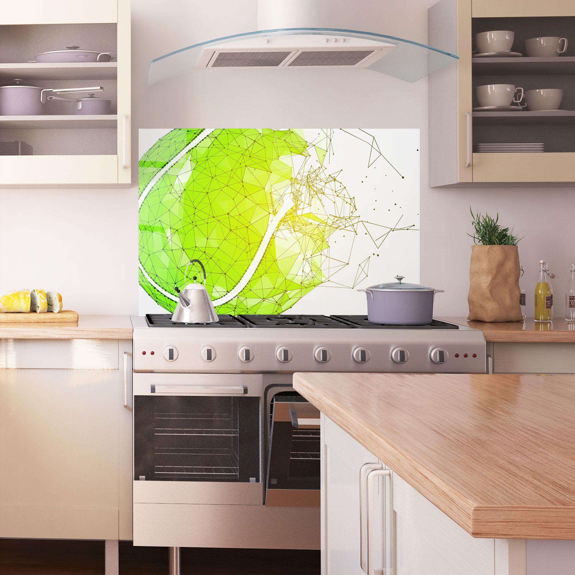 Konyhai üveg hátfal Green Line Tennis mockup 1