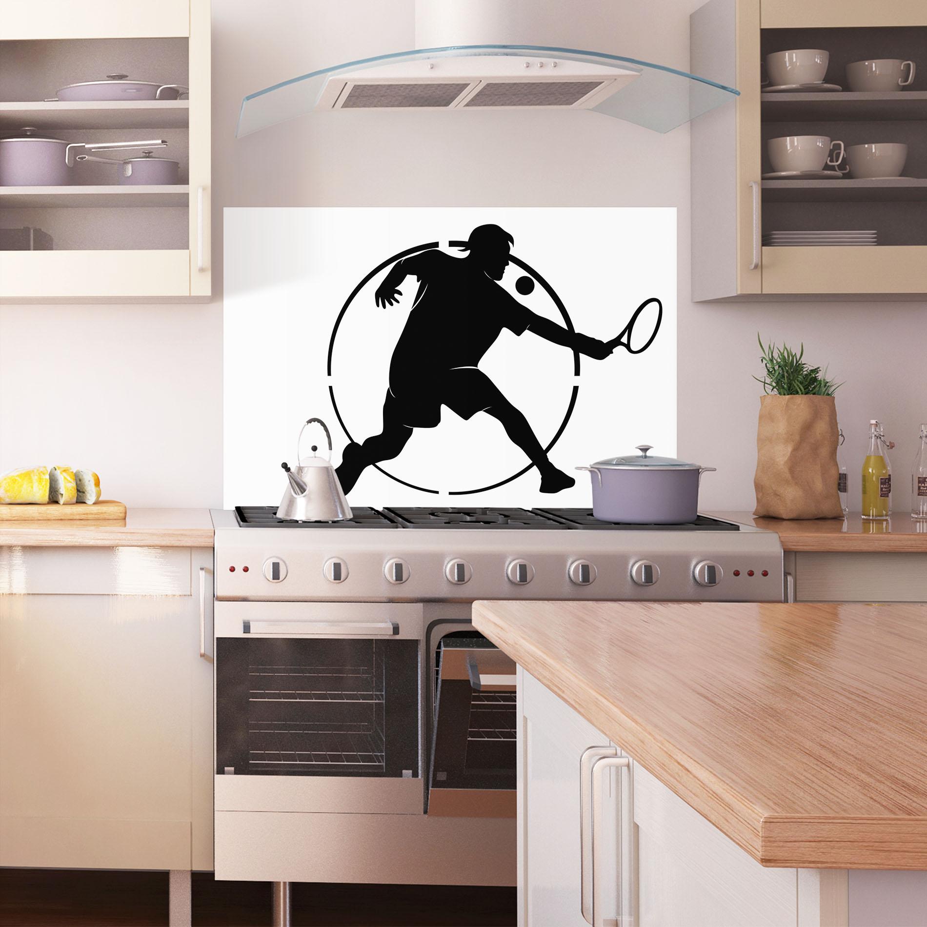 Konyhai üveg hátfal Tennis Black Circle mockup 1