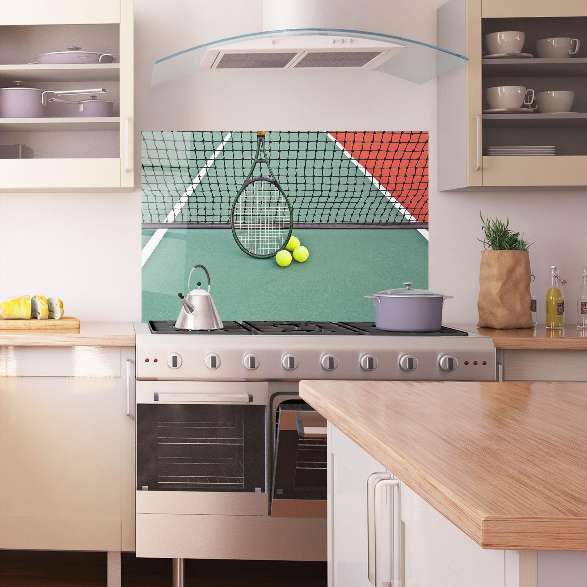 Konyhai üveg hátfal Tennis Field mockup 1