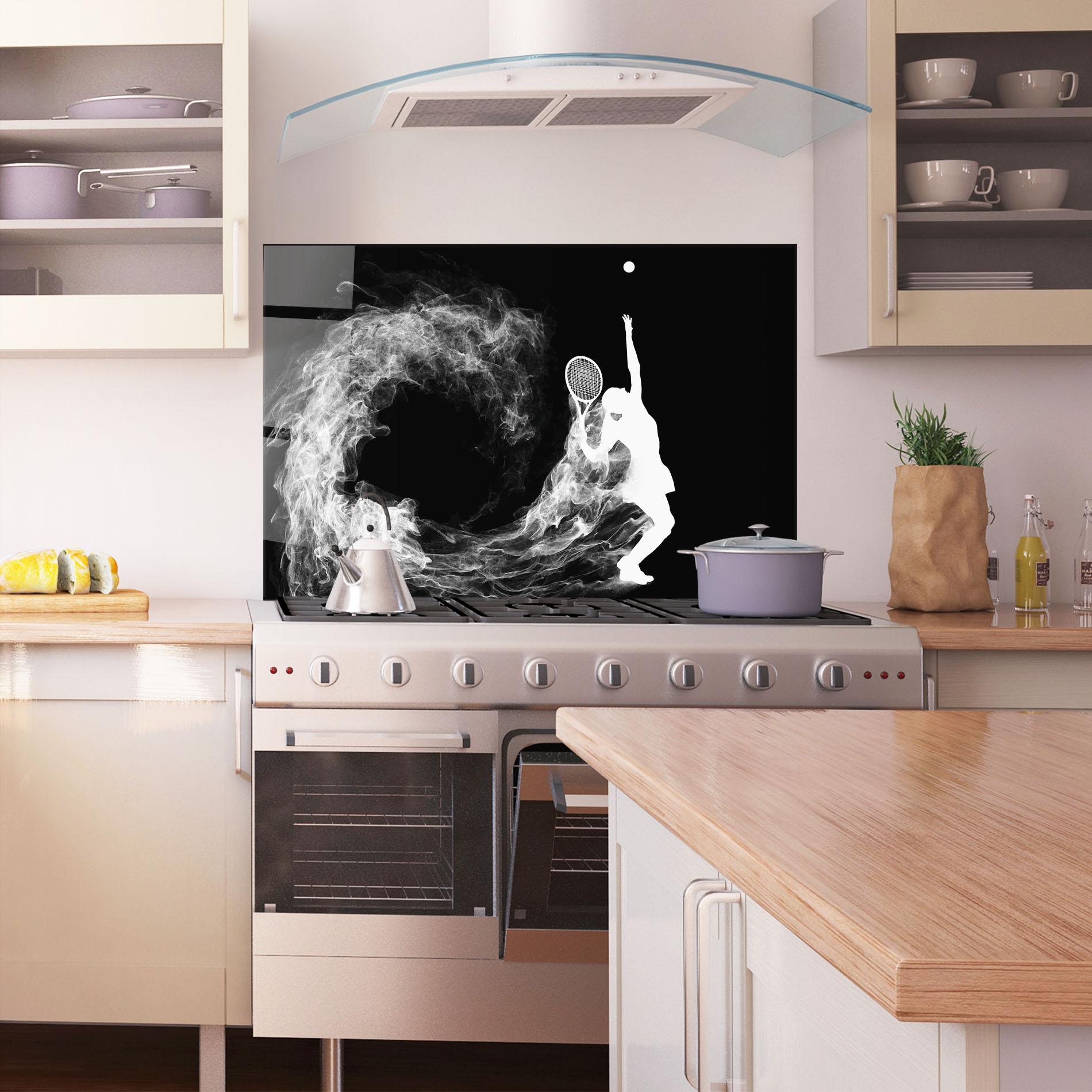 Konyhai üveg hátfal White Tennis Smoke mockup 1