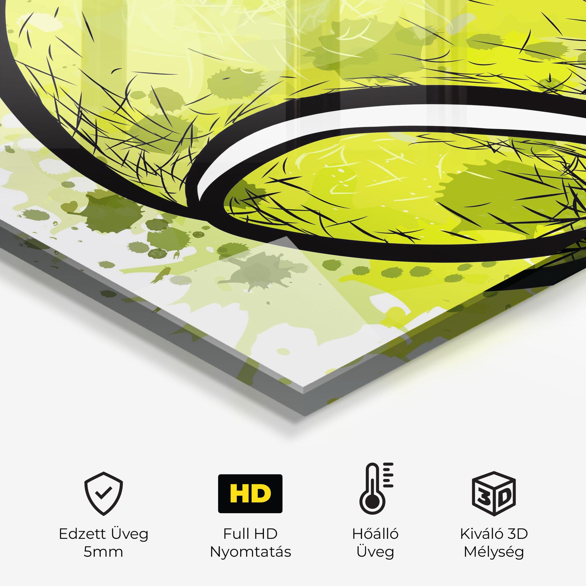 Konyhai üveg hátfal Big Tennis Ball mockup 2