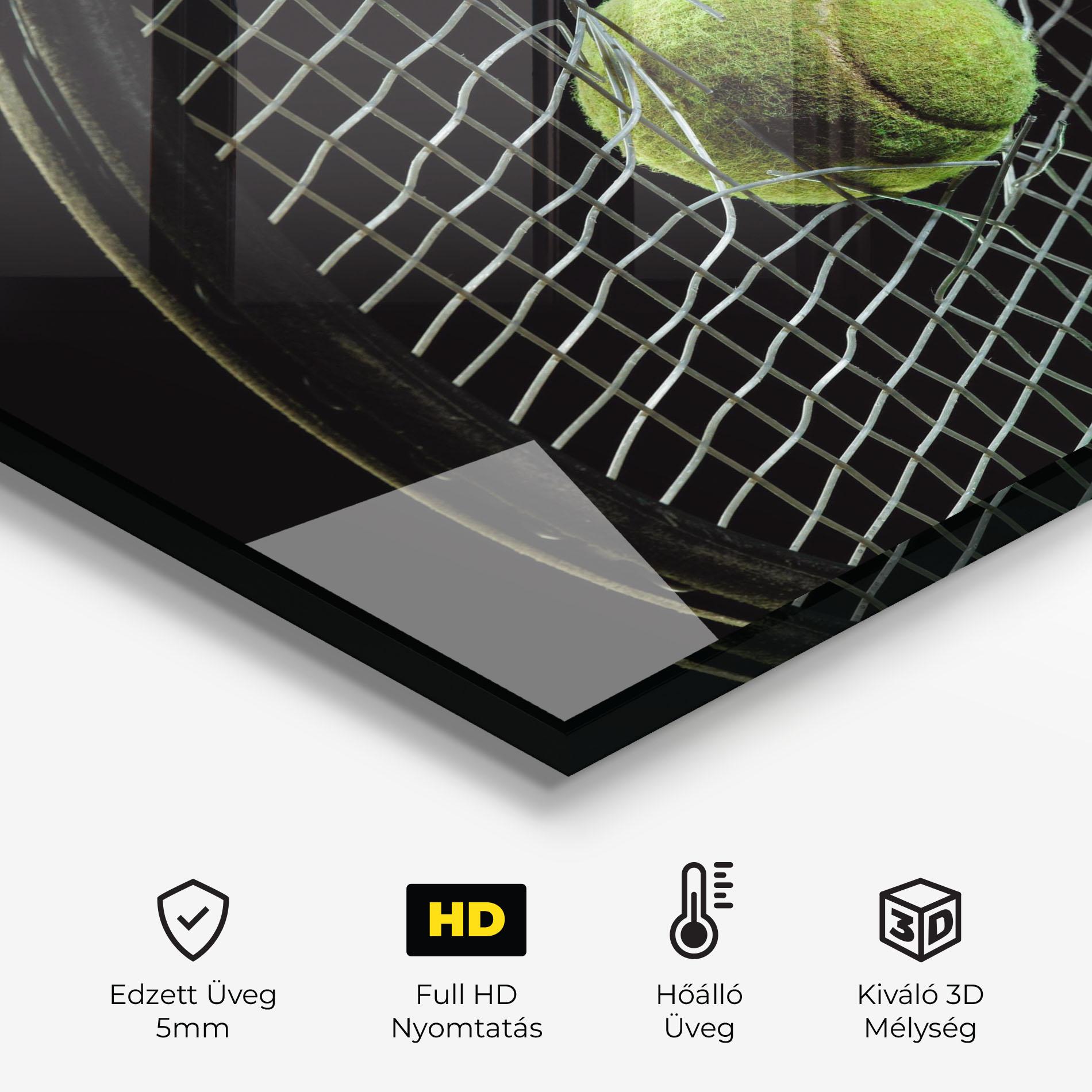 Konyhai üveg hátfal Tennis Equipment mockup 2