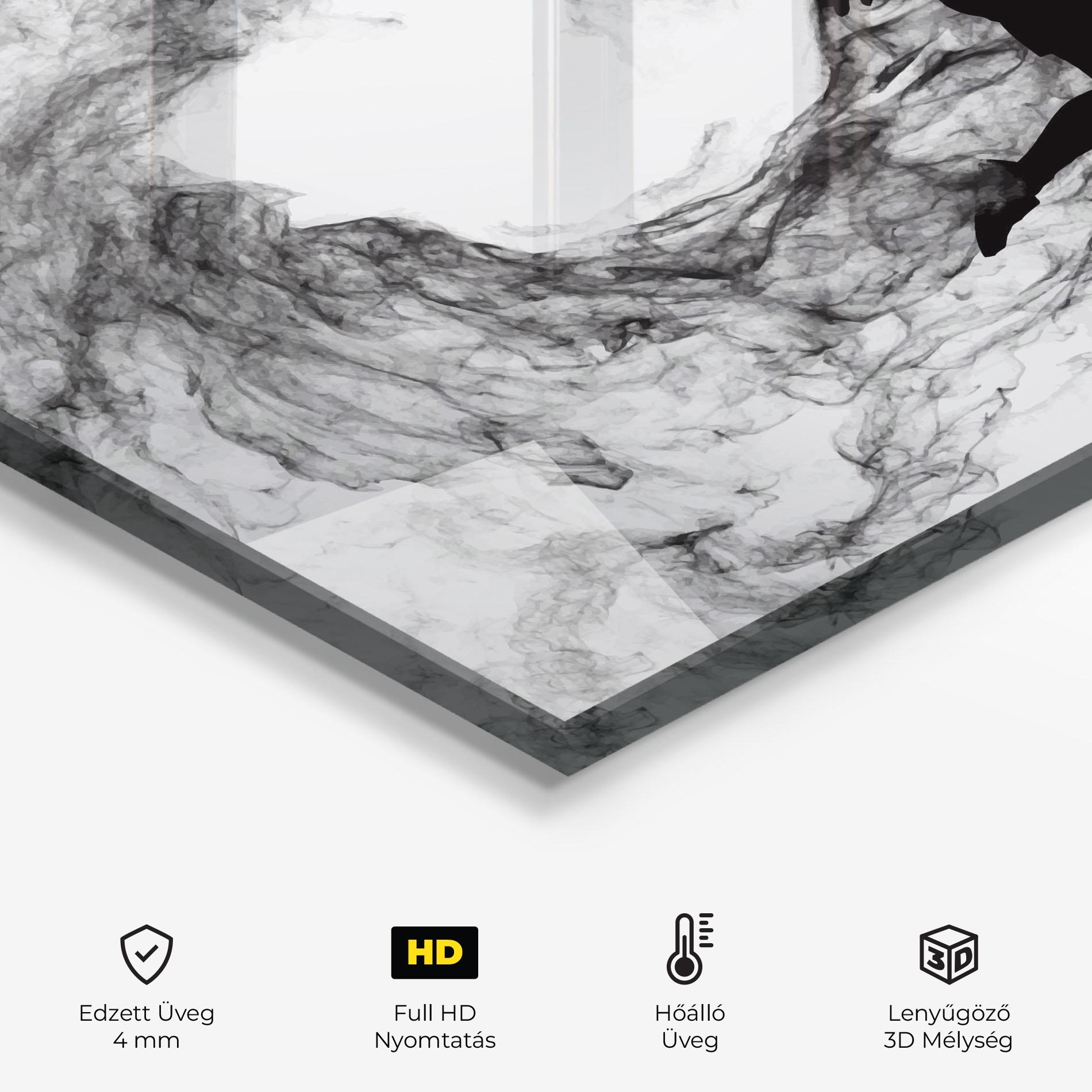 Konyhai üveg hátfal Black Smoke Tennis mockup 2