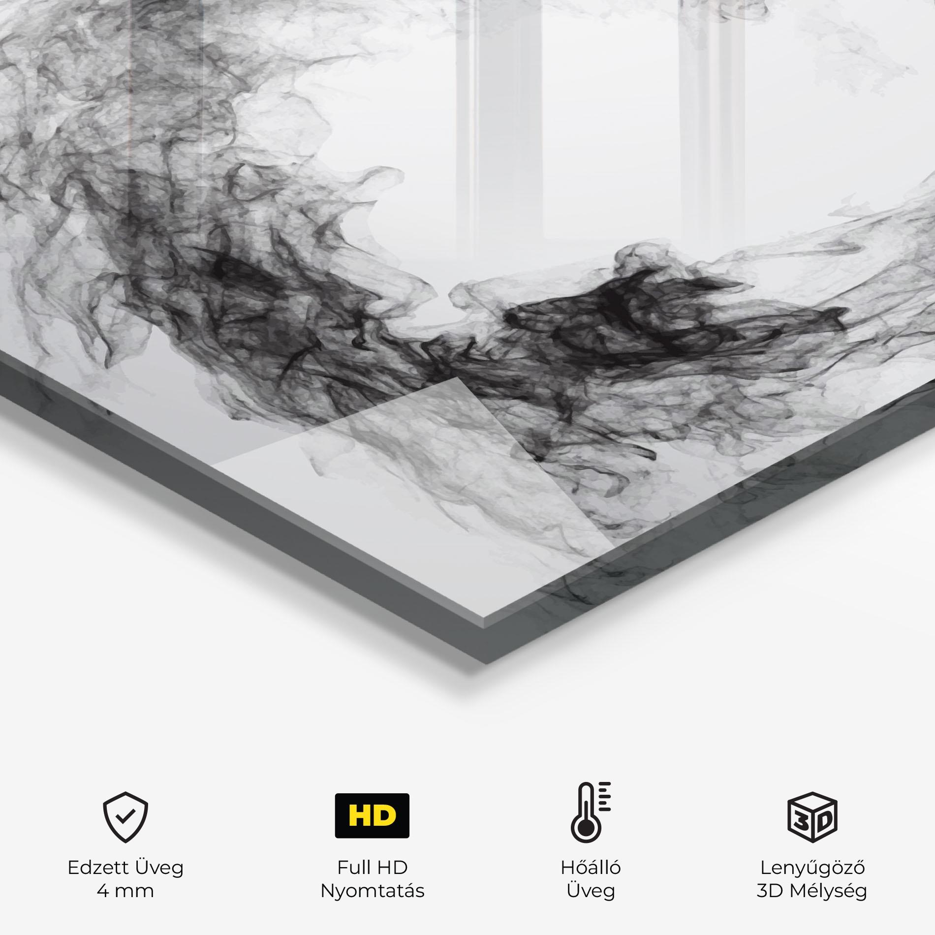 Konyhai üveg hátfal Black Tennis Smoke mockup 2