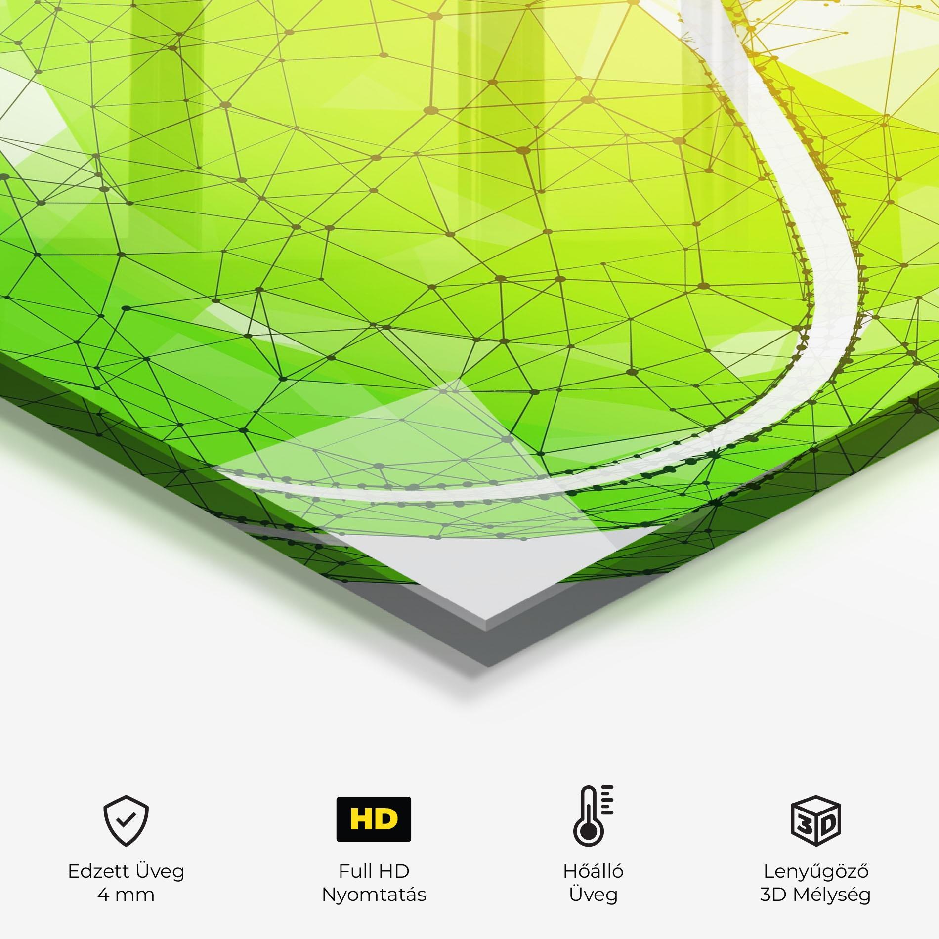 Konyhai üveg hátfal Green Line Tennis mockup 2