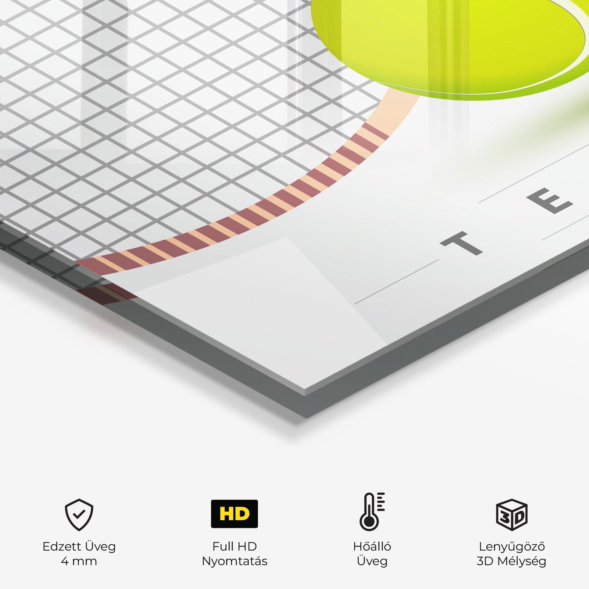 Konyhai üveg hátfal Tennis Ball mockup 2