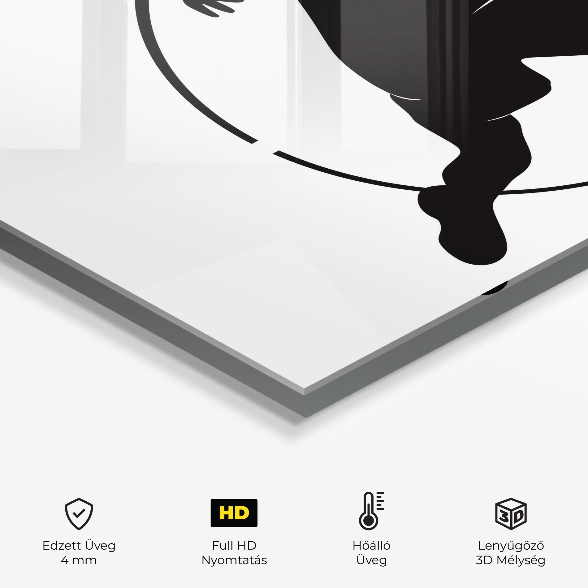 Konyhai üveg hátfal Tennis Black Circle mockup 2