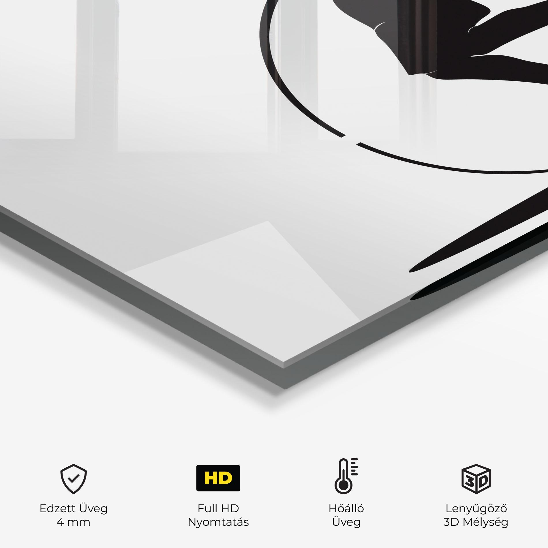 Konyhai üveg hátfal Tennis Circle Black mockup 2