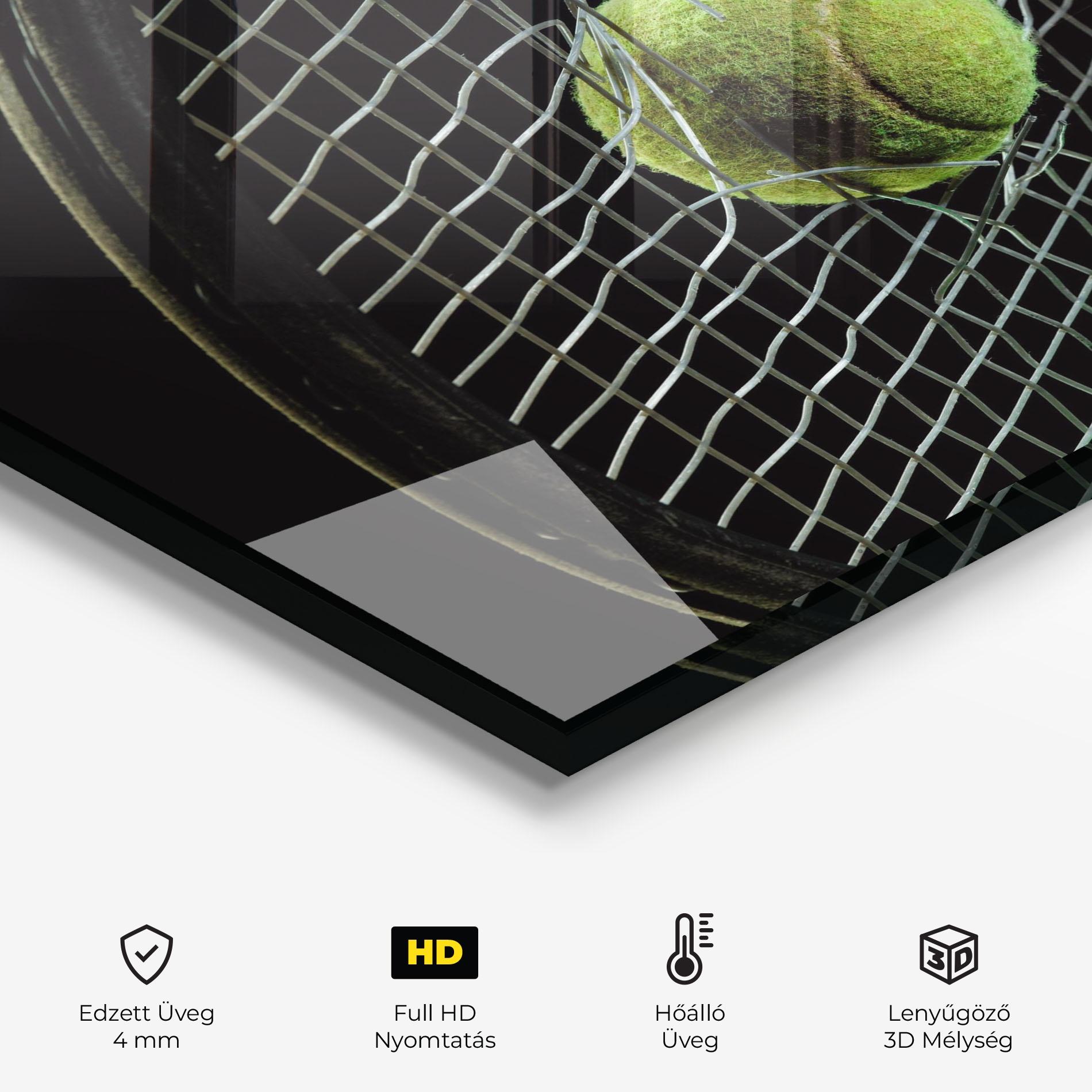 Konyhai üveg hátfal Tennis Equipment mockup 2