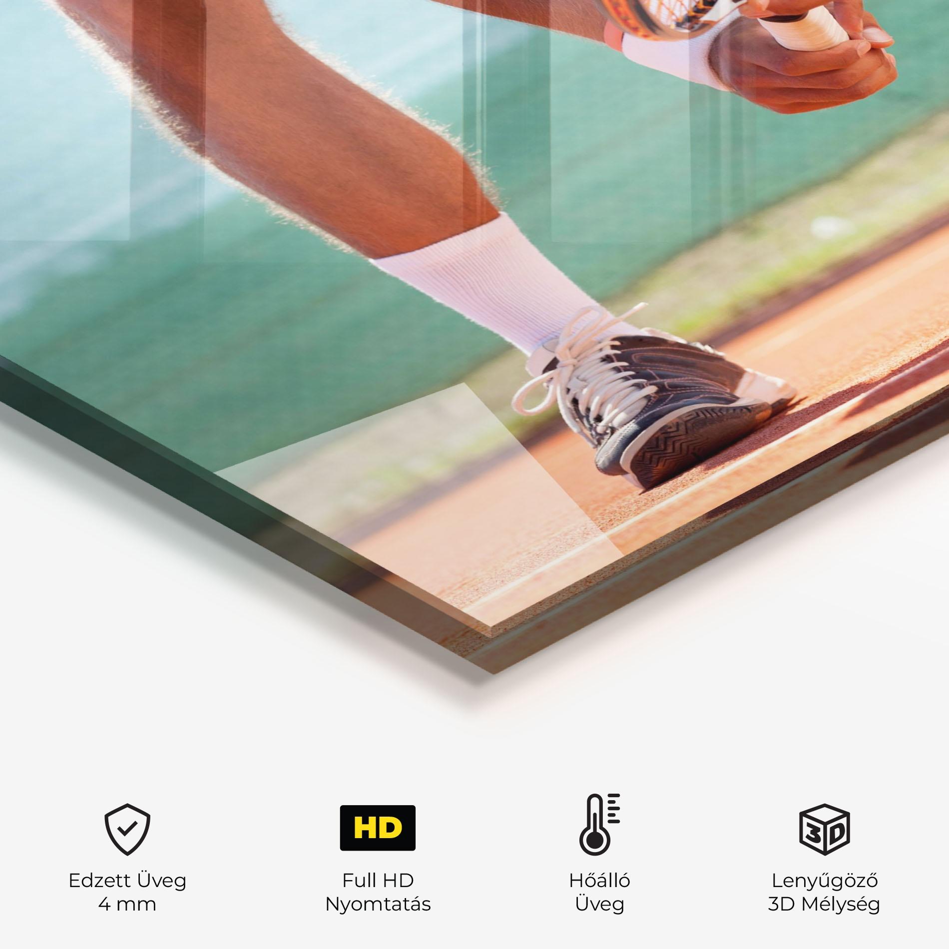 Konyhai üveg hátfal Tennis Player In Action mockup 2