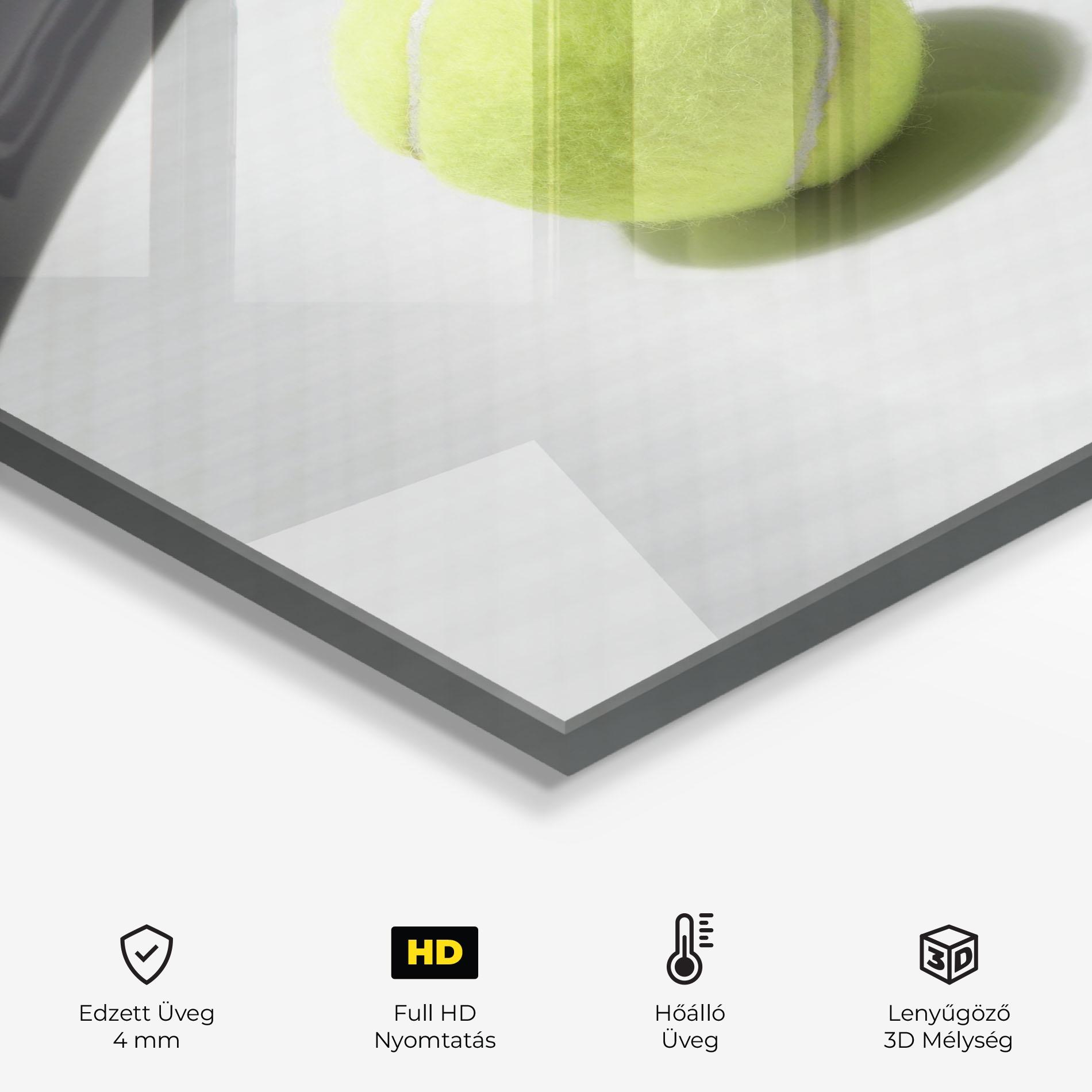 Konyhai üveg hátfal Tennis Racket Shadow mockup 2