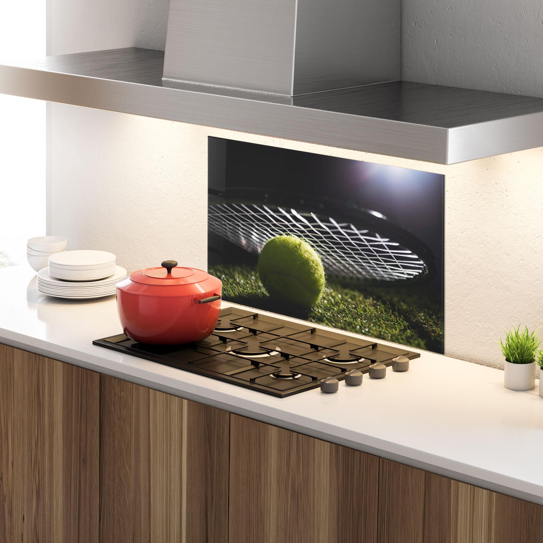 Konyhai üveg hátfal Close Up Tennis Ball mockup 4