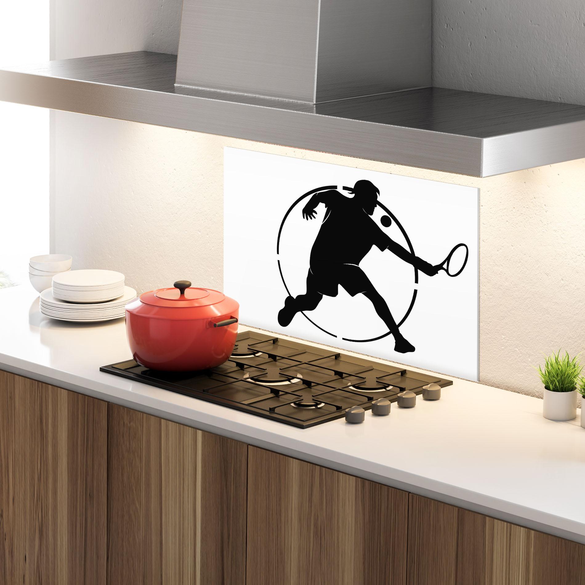 Konyhai üveg hátfal Tennis Black Circle mockup 4