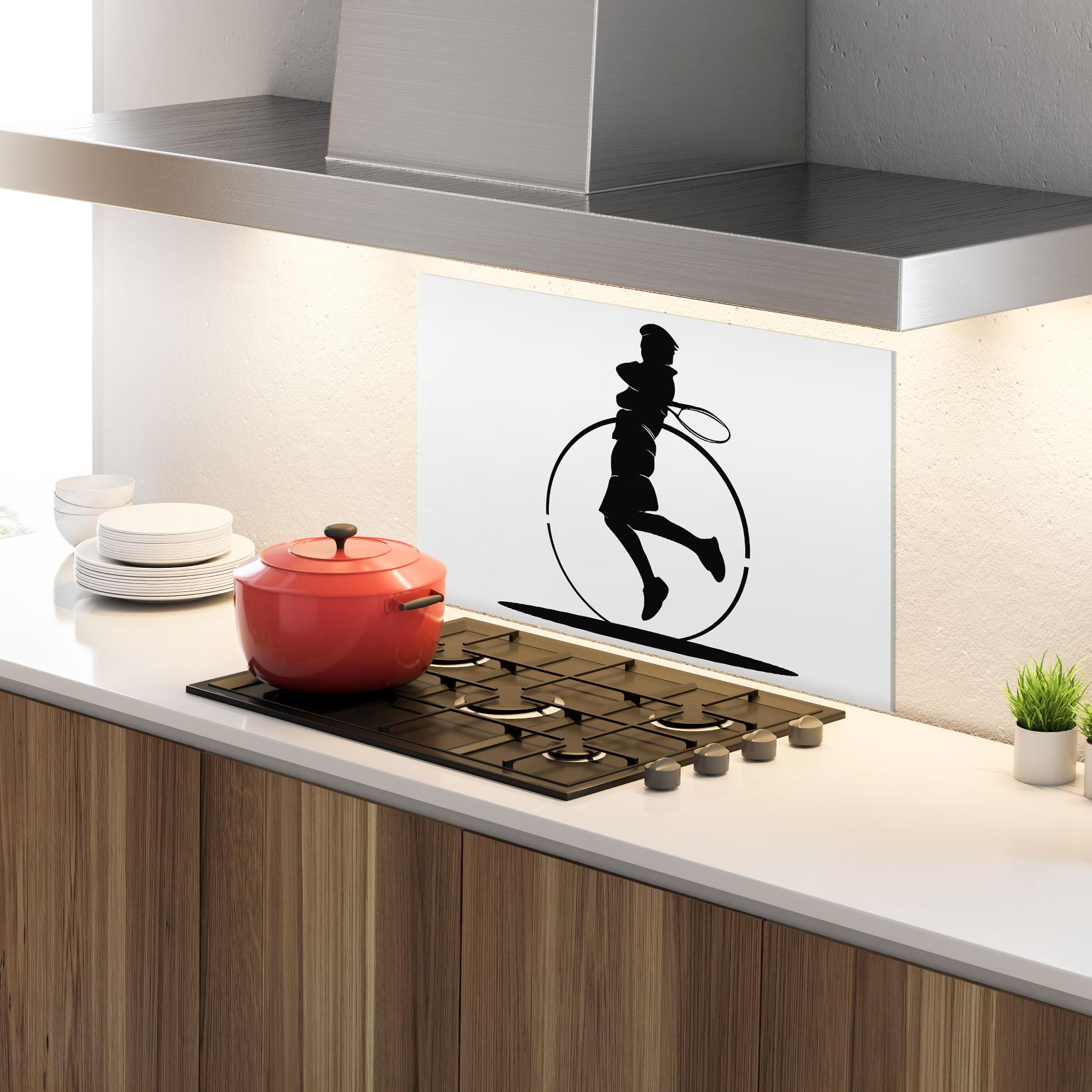 Konyhai üveg hátfal Tennis Circle Black mockup 4