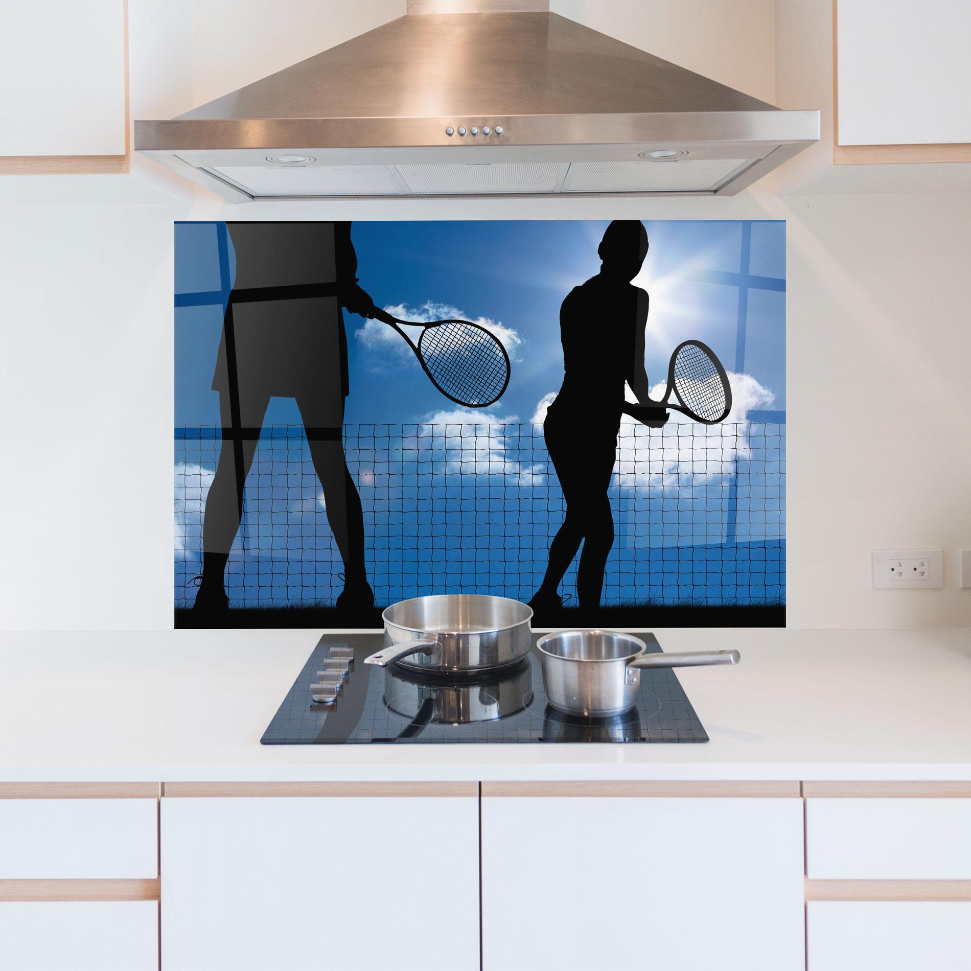 Konyhai üveg hátfal Blue Sky Tennis mockup 5