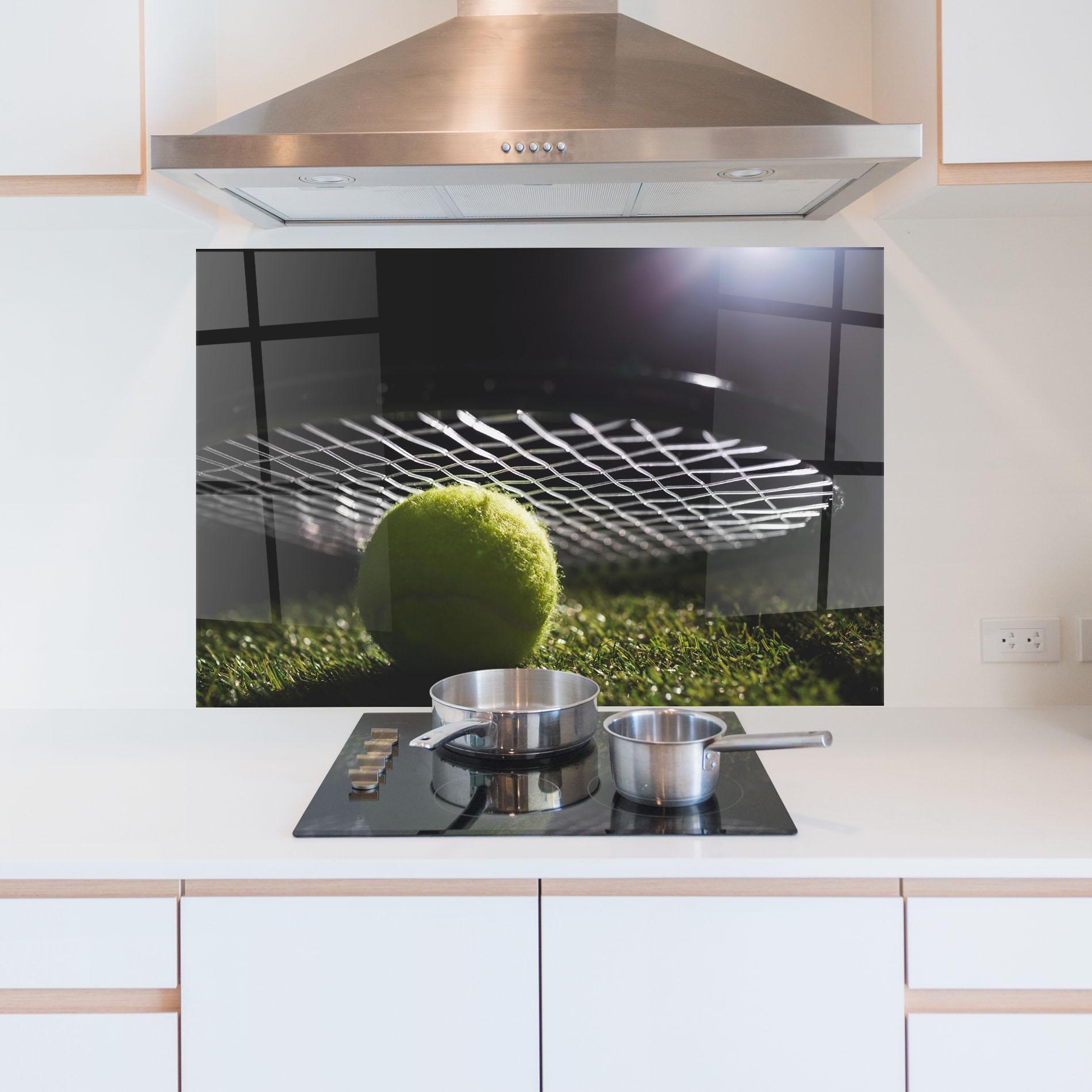 Konyhai üveg hátfal Close Up Tennis Ball mockup 5