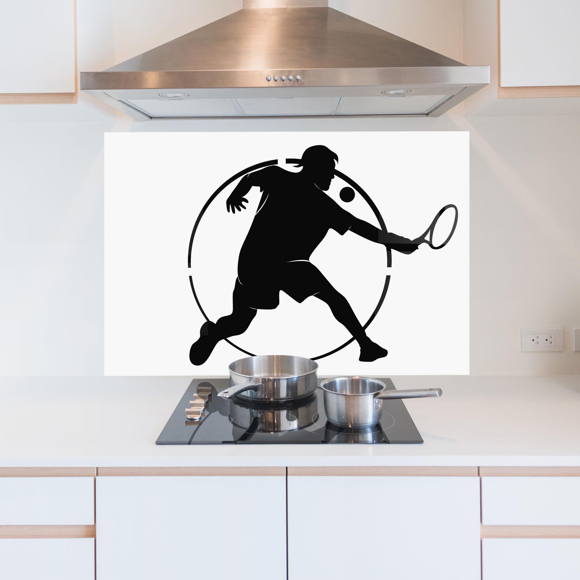 Konyhai üveg hátfal Tennis Black Circle mockup 5