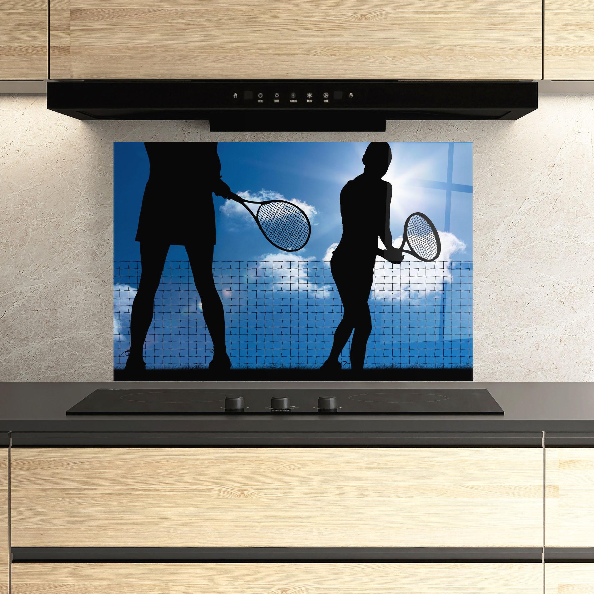 Konyhai üveg hátfal Blue Sky Tennis mockup 3