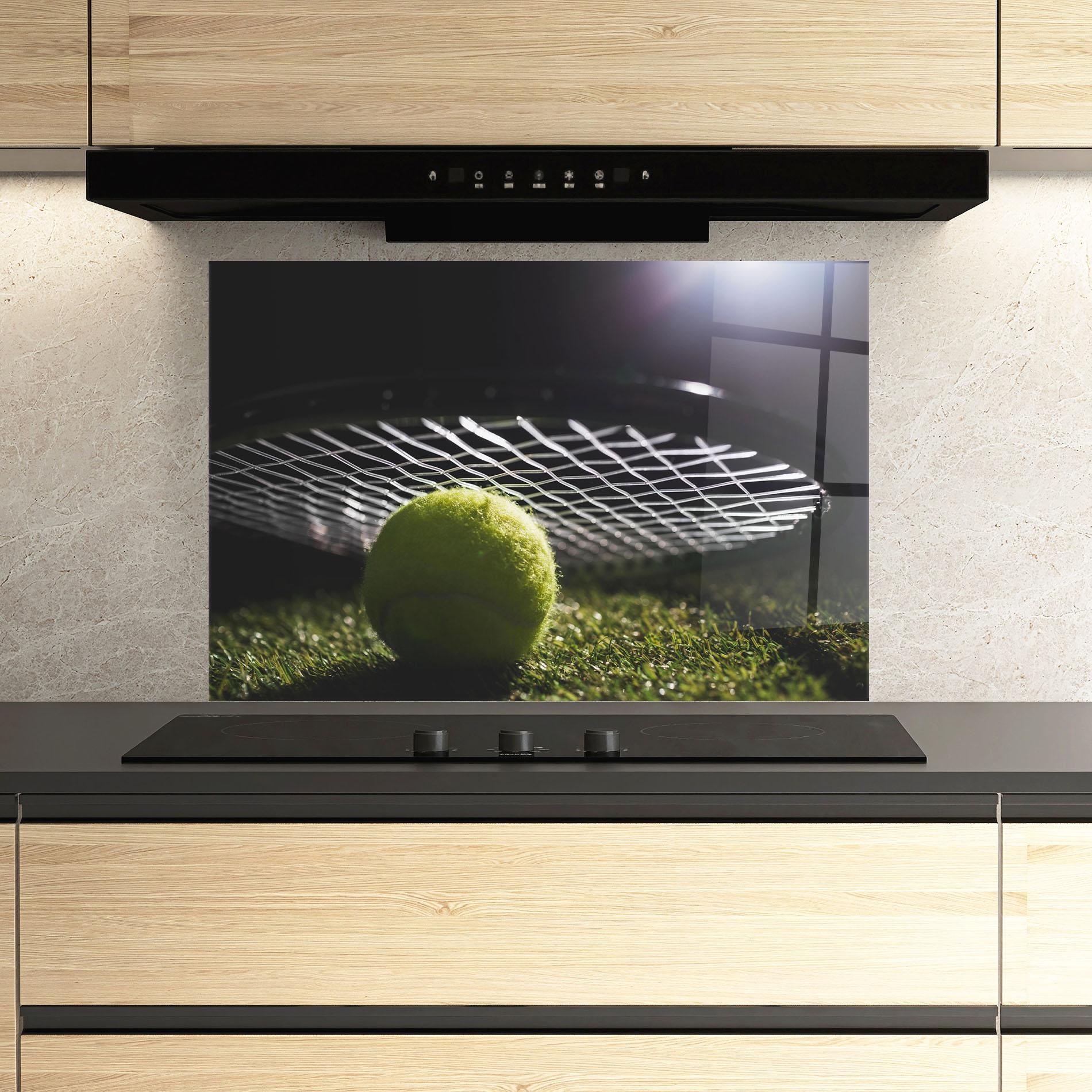 Konyhai üveg hátfal Close Up Tennis Ball mockup 3