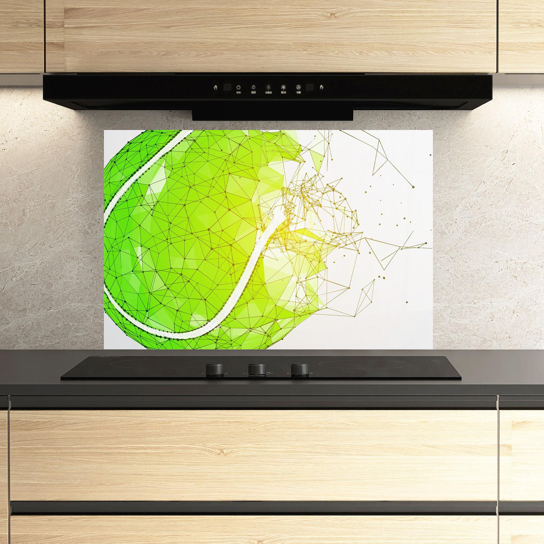 Konyhai üveg hátfal Green Line Tennis mockup 3