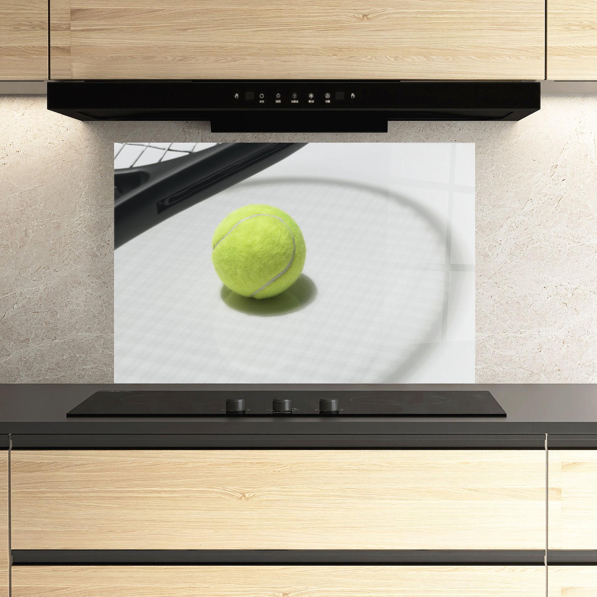 Konyhai üveg hátfal Tennis Racket Shadow mockup 3