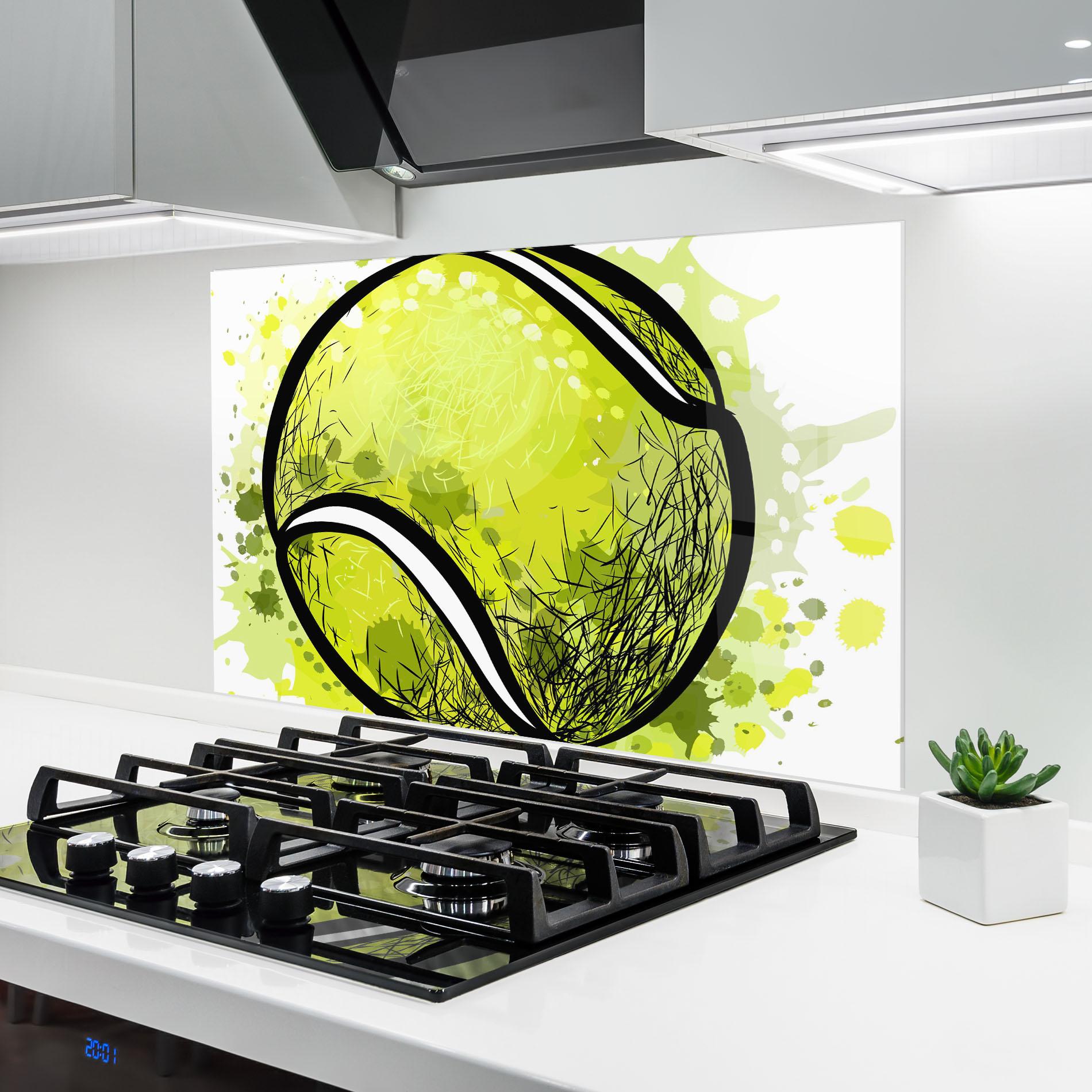 Konyhai üveg hátfal Big Tennis Ball mockup 6