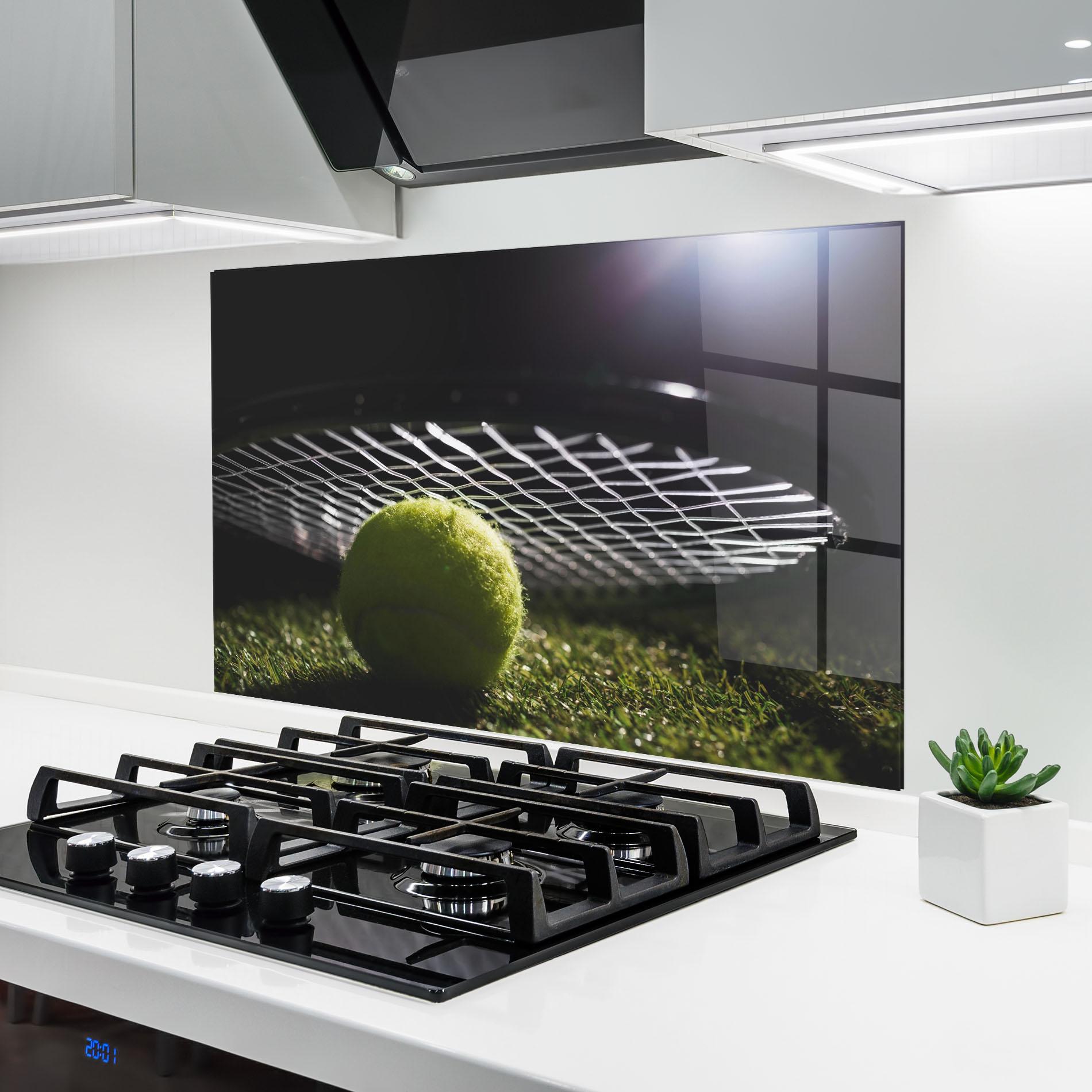 Konyhai üveg hátfal Close Up Tennis Ball mockup 6