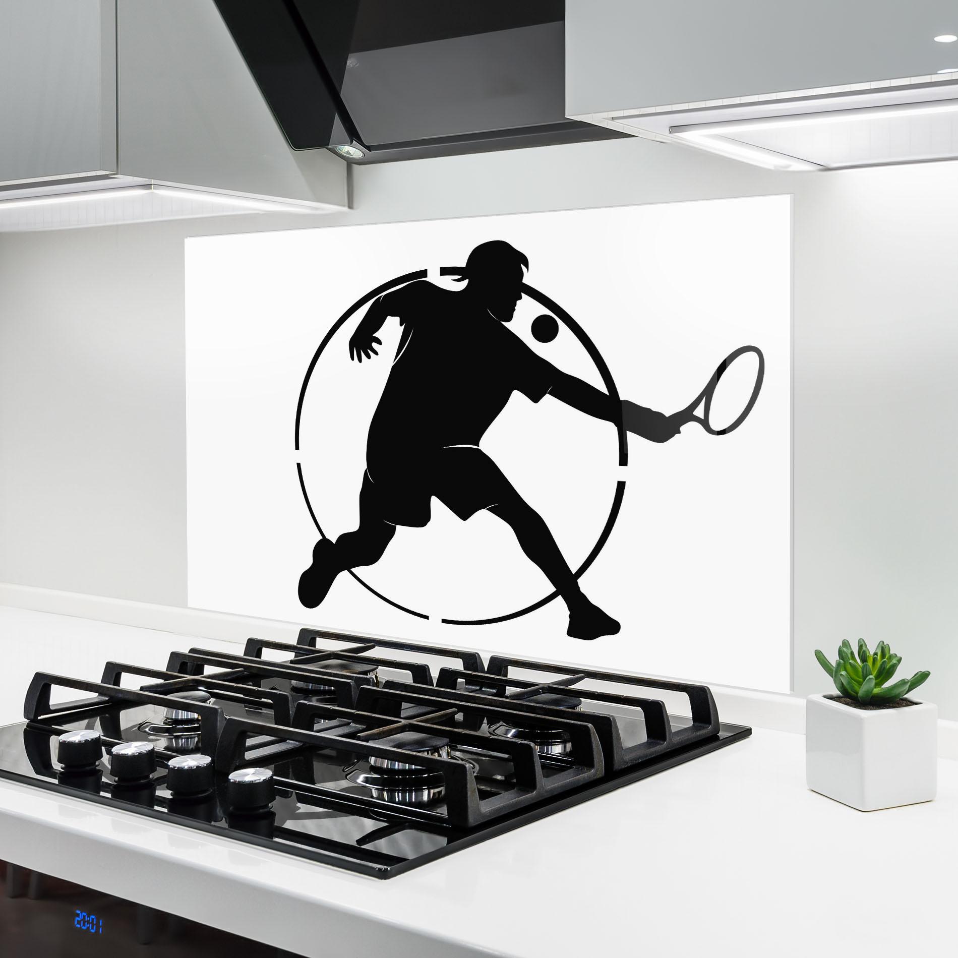 Konyhai üveg hátfal Tennis Black Circle mockup 6