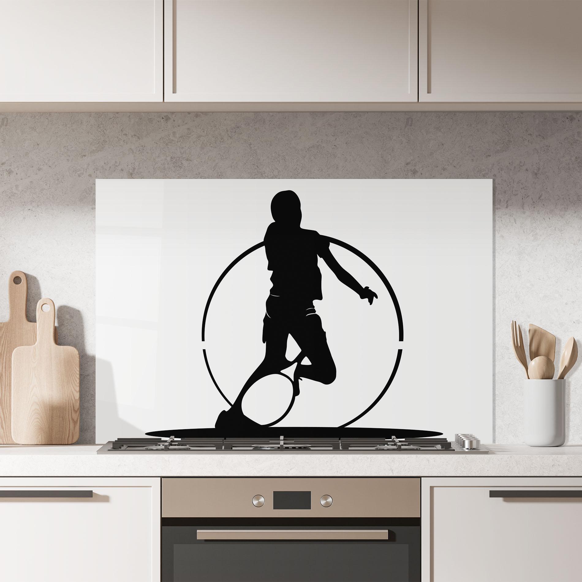 Konyhai üveg hátfal Black Tennis Circle mockup 7