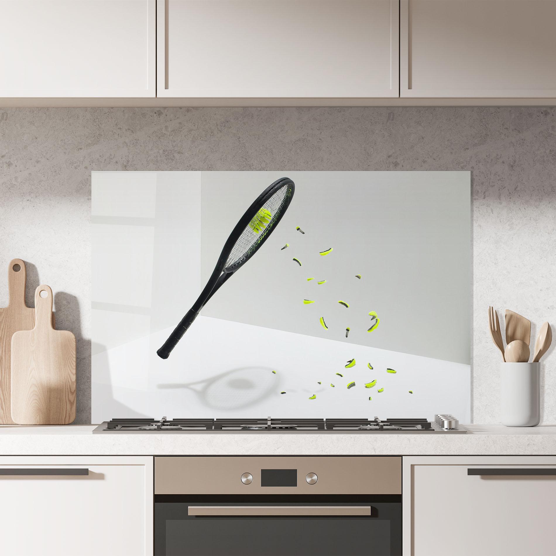 Konyhai üveg hátfal Broken Tennis Ball mockup 7