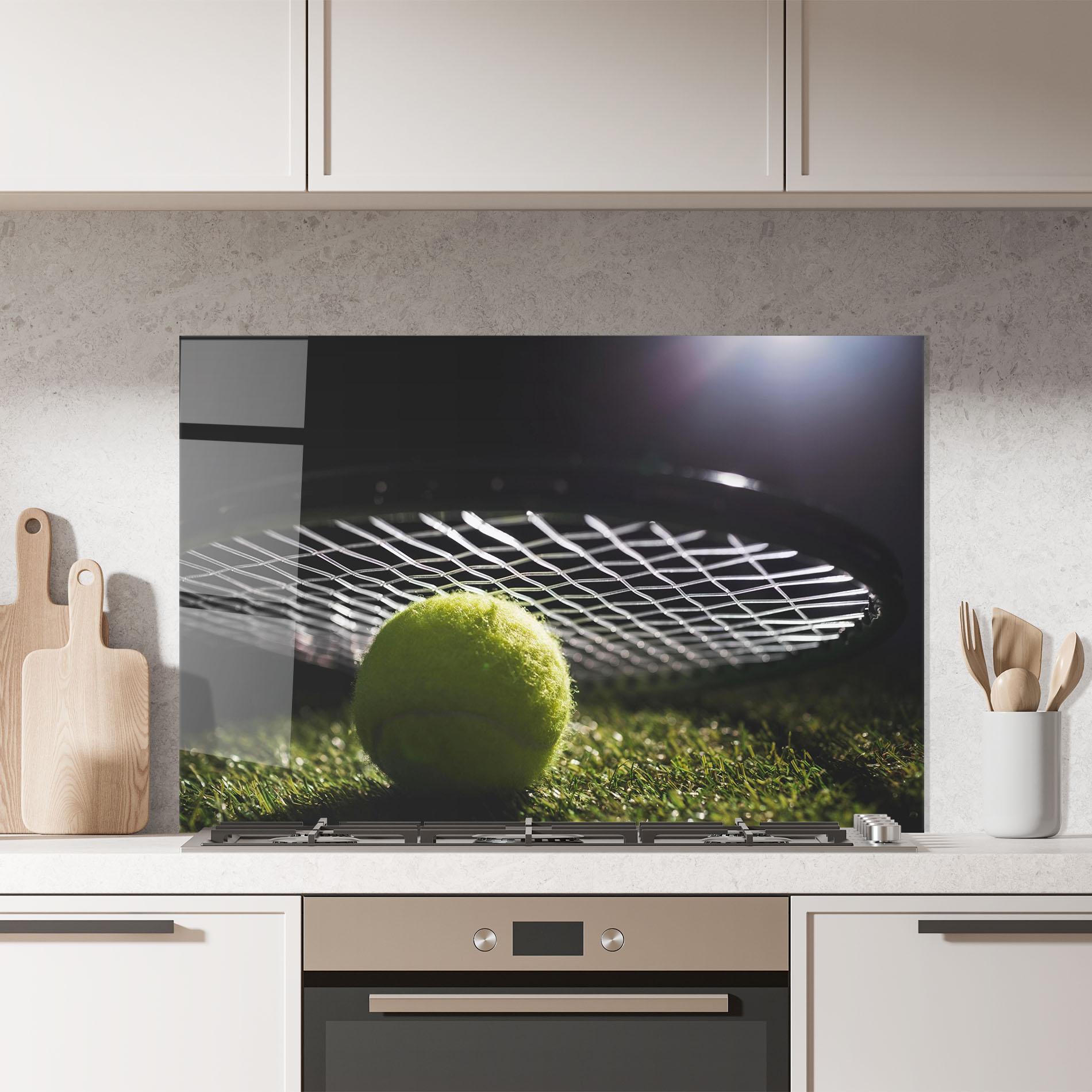 Konyhai üveg hátfal Close Up Tennis Ball mockup 7