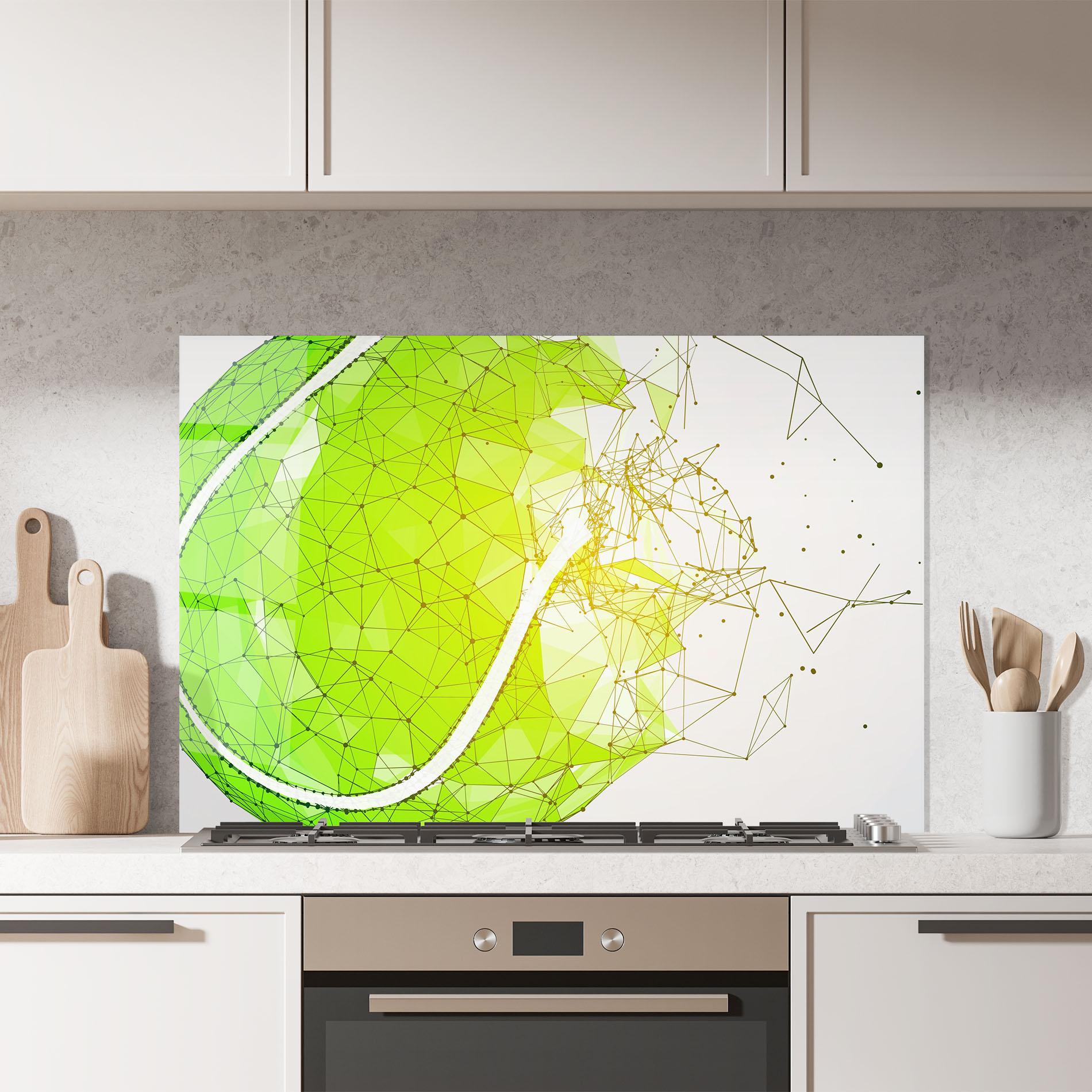 Konyhai üveg hátfal Green Line Tennis mockup 7