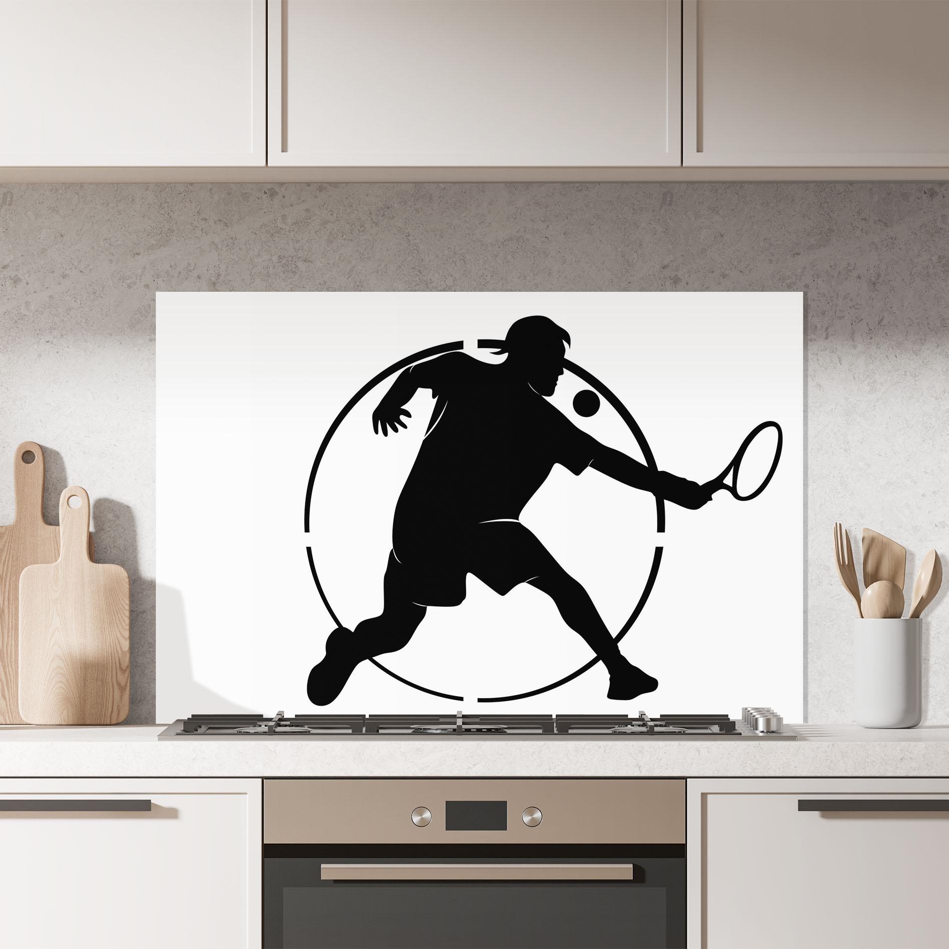 Konyhai üveg hátfal Tennis Black Circle mockup 7