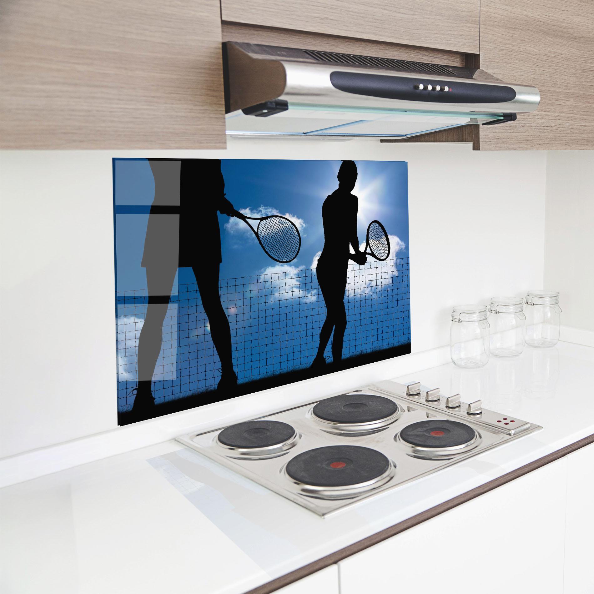 Konyhai üveg hátfal Blue Sky Tennis mockup 8
