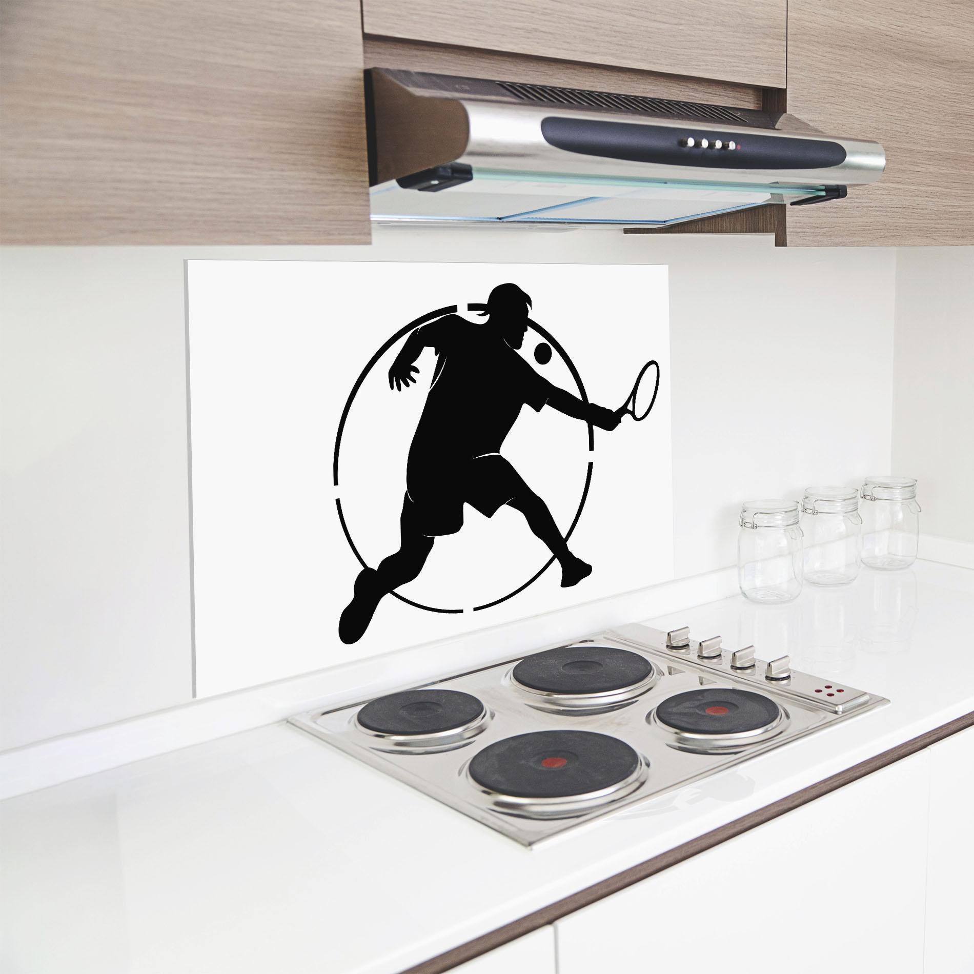 Konyhai üveg hátfal Tennis Black Circle mockup 8