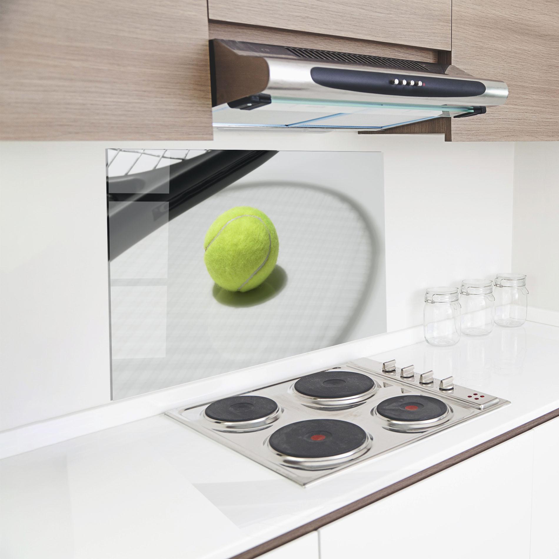 Konyhai üveg hátfal Tennis Racket Shadow mockup 8