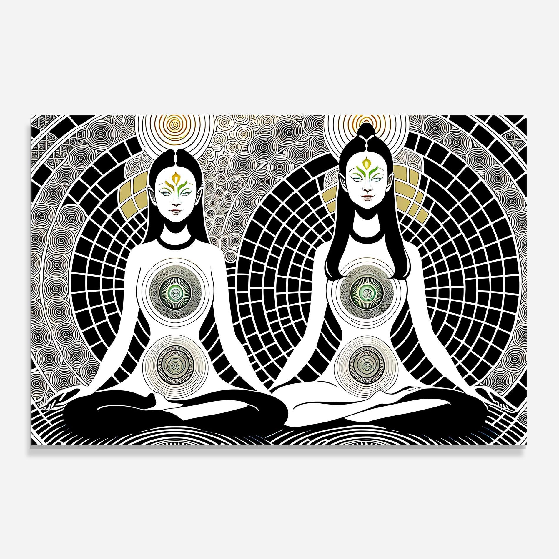 Konyhai üveg hátfal Clolorful Meditation mockup 0