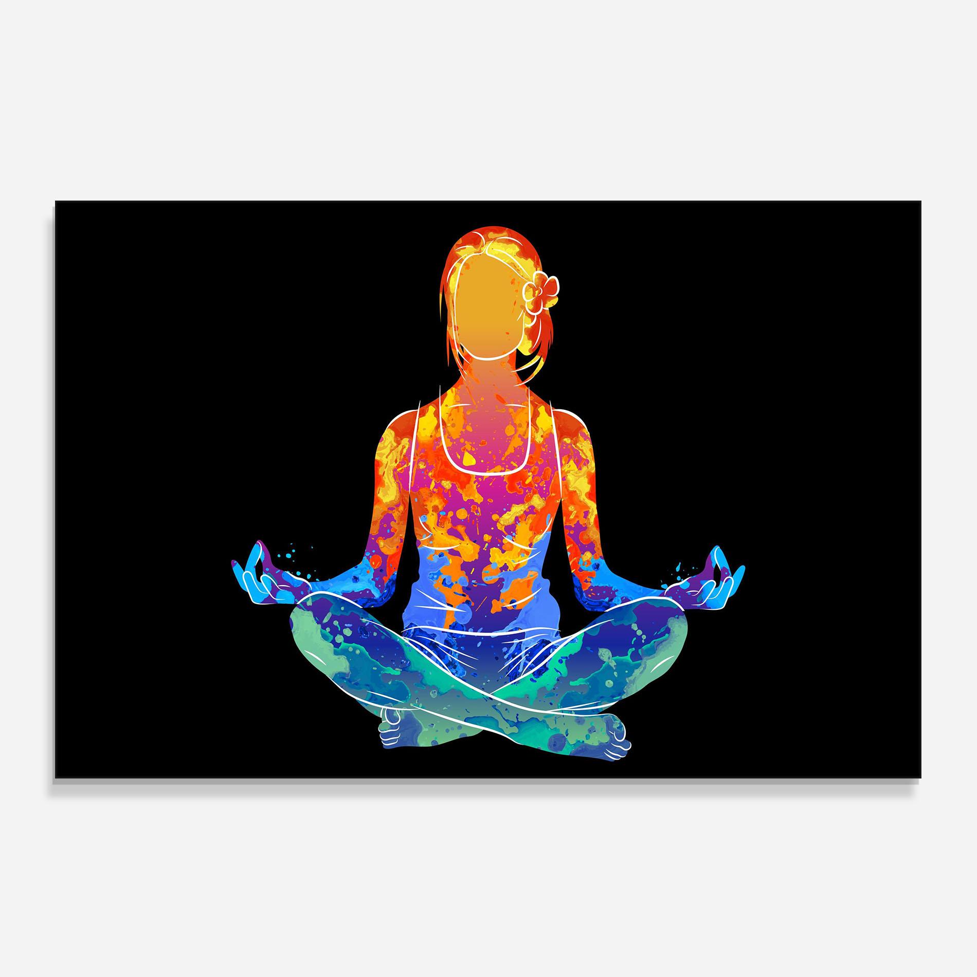 Konyhai üveg hátfal Colorful Meditation mockup 0