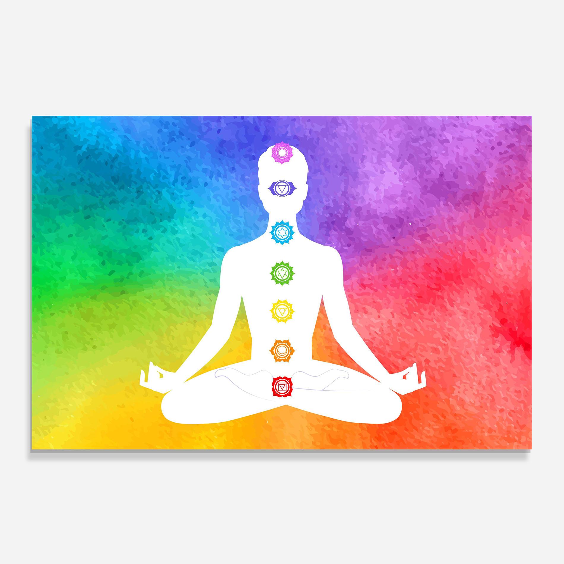 Konyhai üveg hátfal Colorful Yoga Pose mockup 0