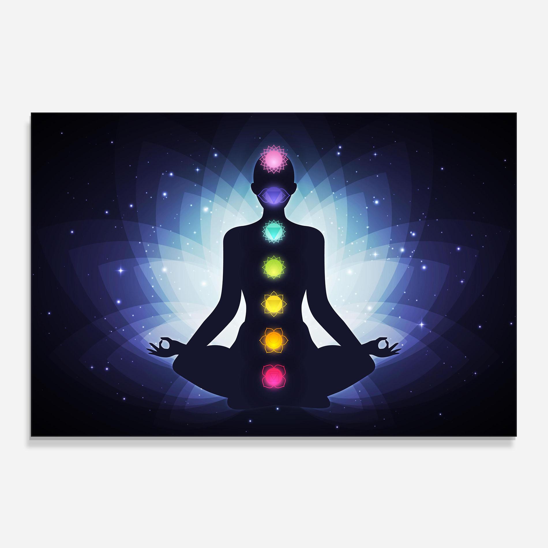 Konyhai üveg hátfal Flower Meditation mockup 0