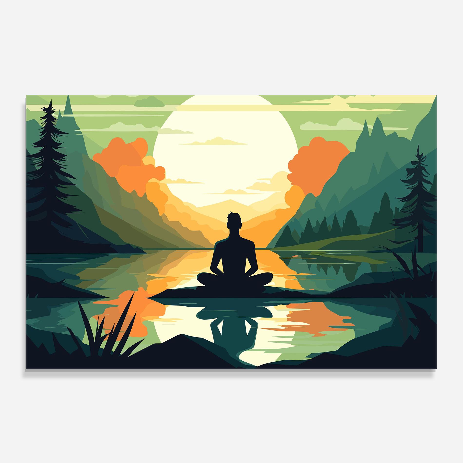Konyhai üveg hátfal Forest Yoga mockup 0