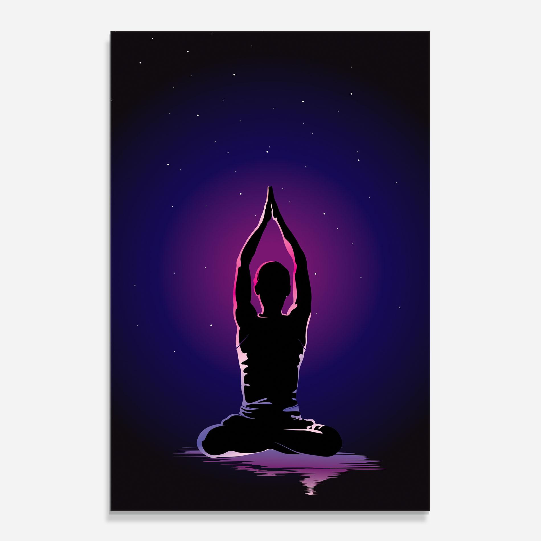 Konyhai üveg hátfal Pretty Sky Yoga mockup 0