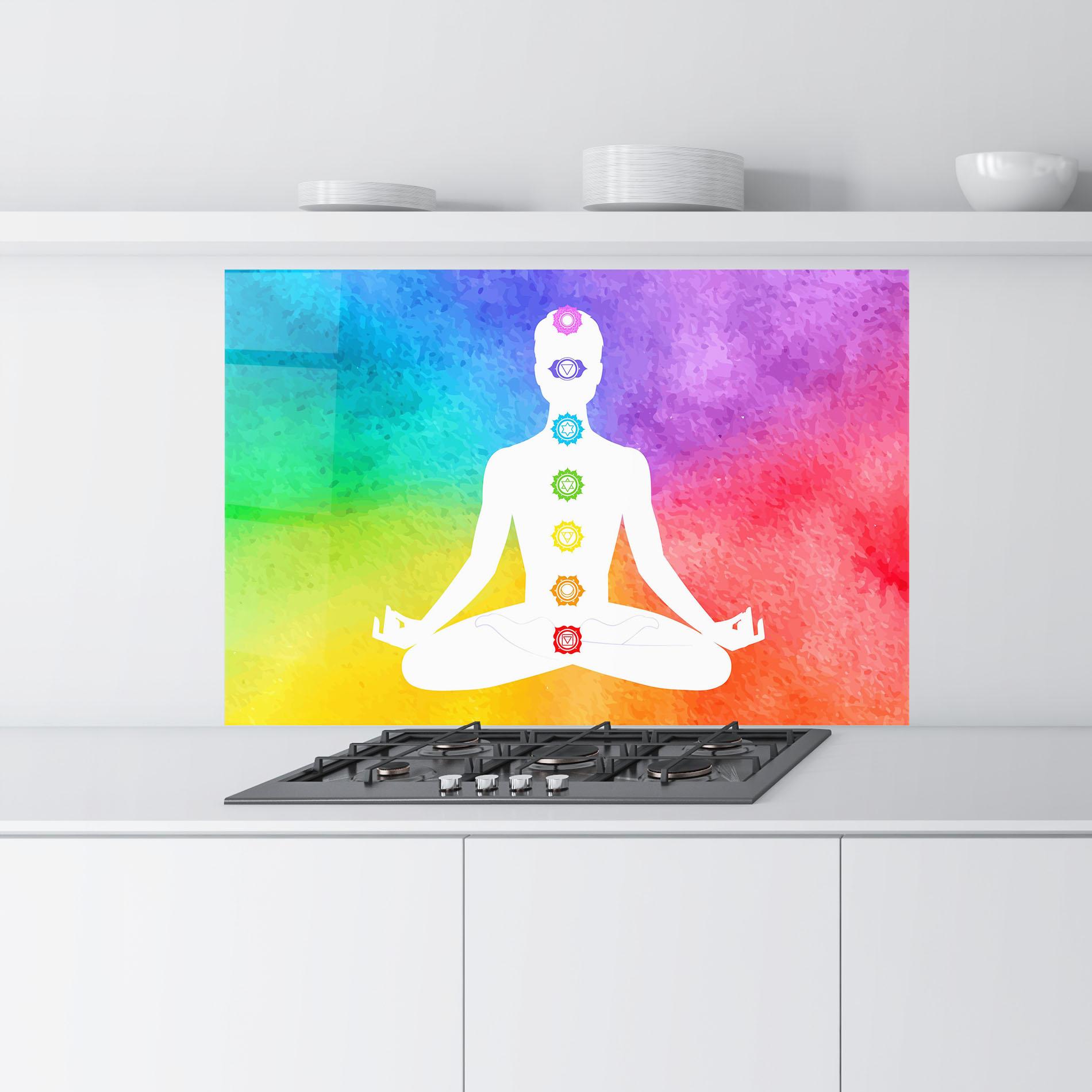 Konyhai üveg hátfal Colorful Yoga Pose mockup 9